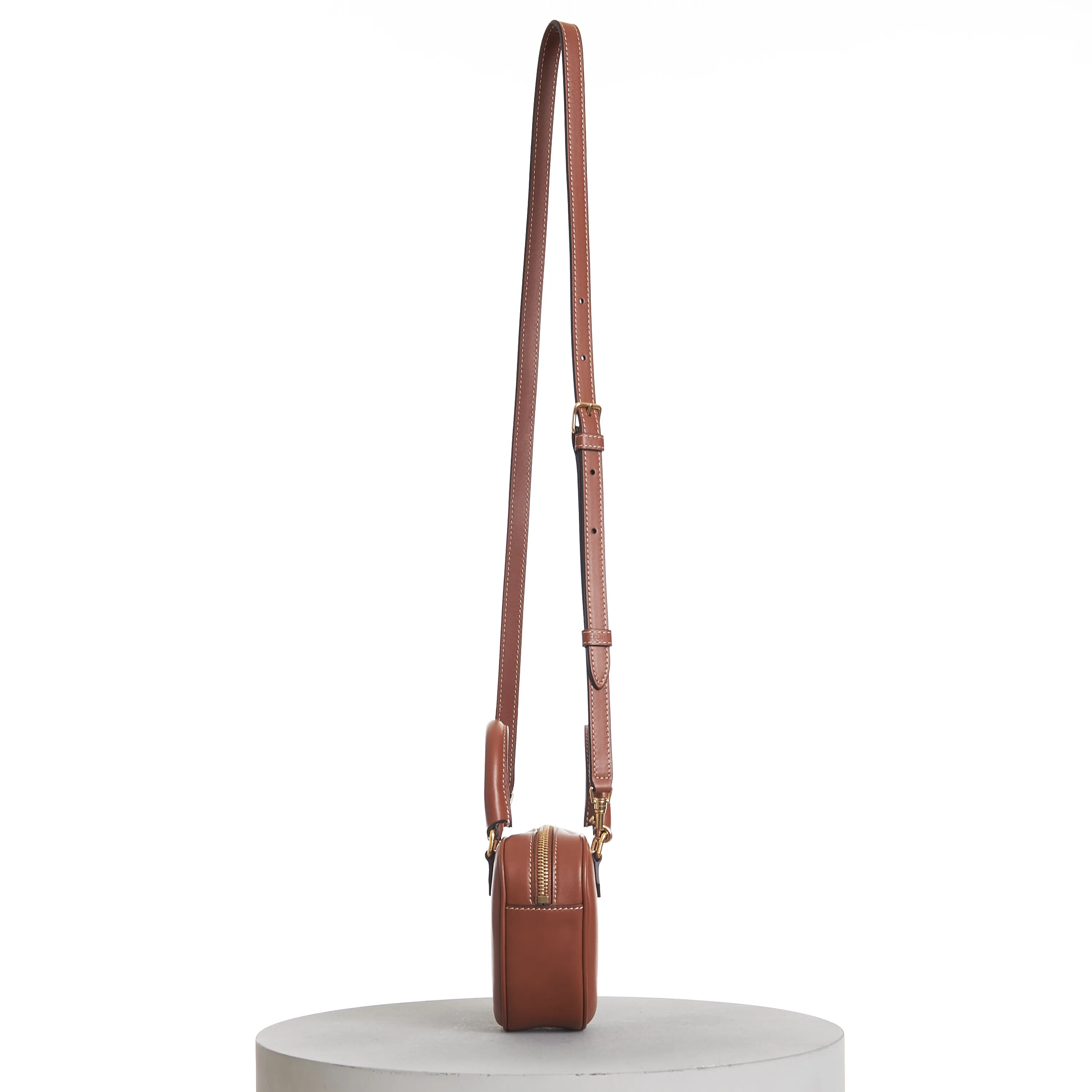 Medium Celine Heart Bag In Tan Brown Smooth Leather