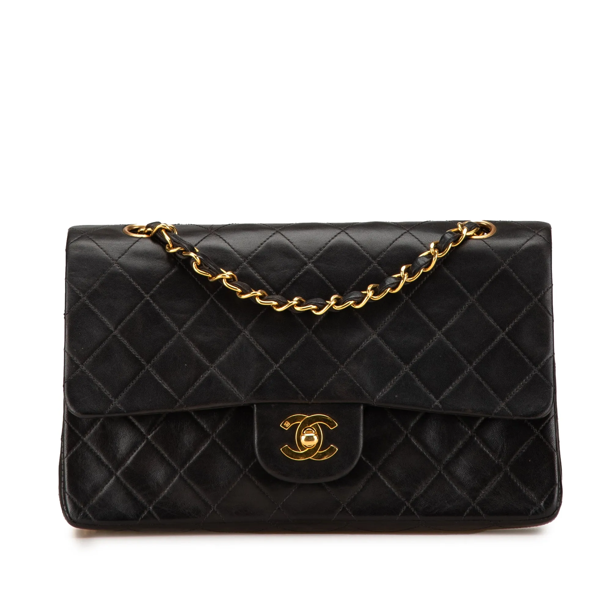Medium Classic Lambskin Double Flap