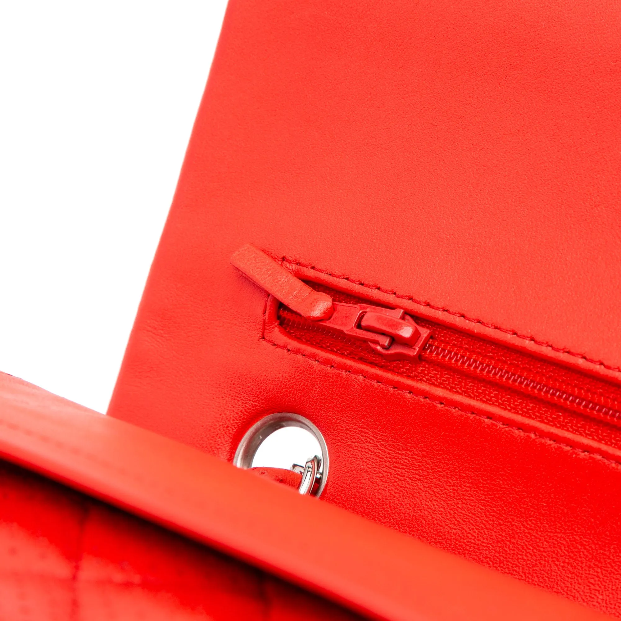 Medium Classic Perforated Lambskin Double Flap
