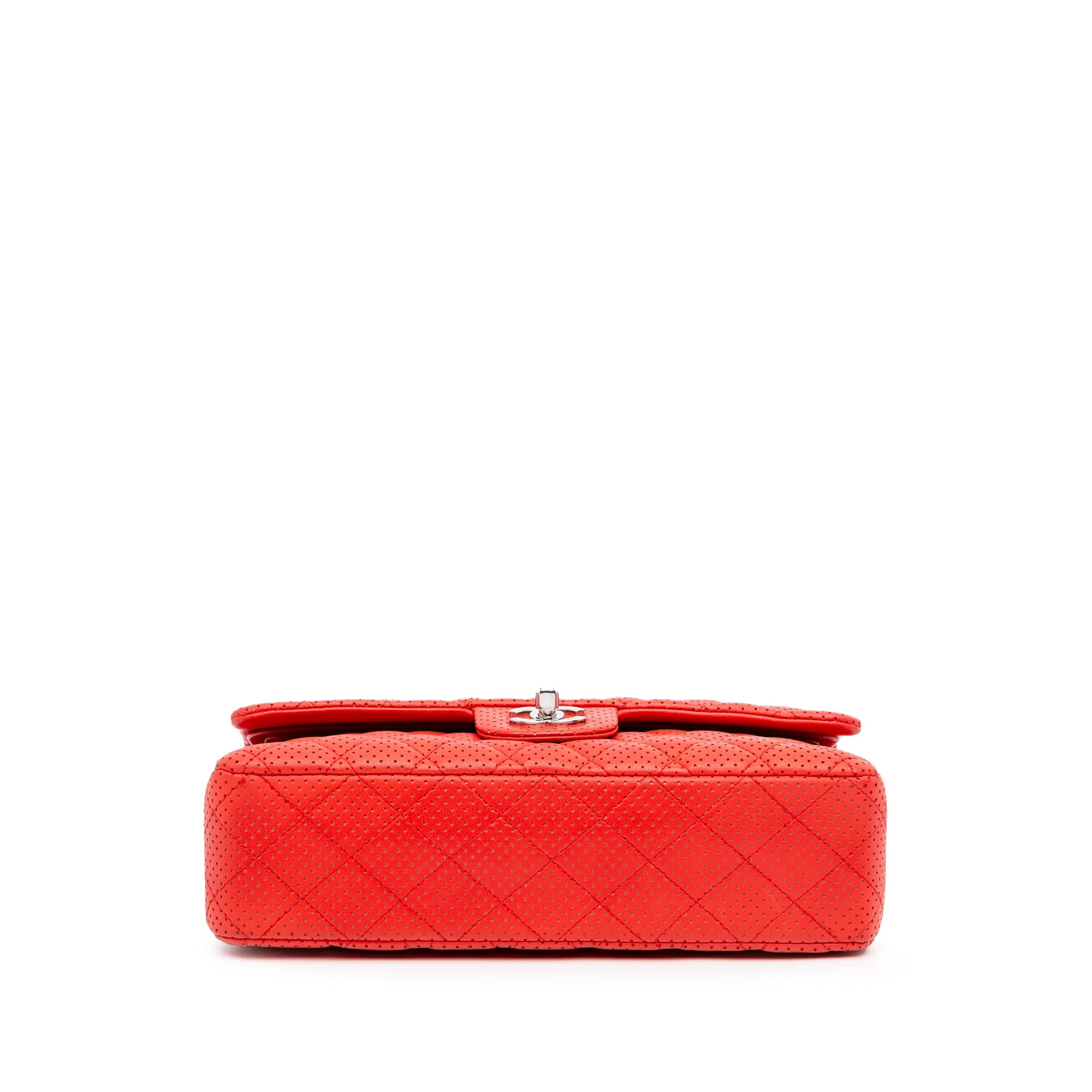 Medium Classic Perforated Lambskin Double Flap