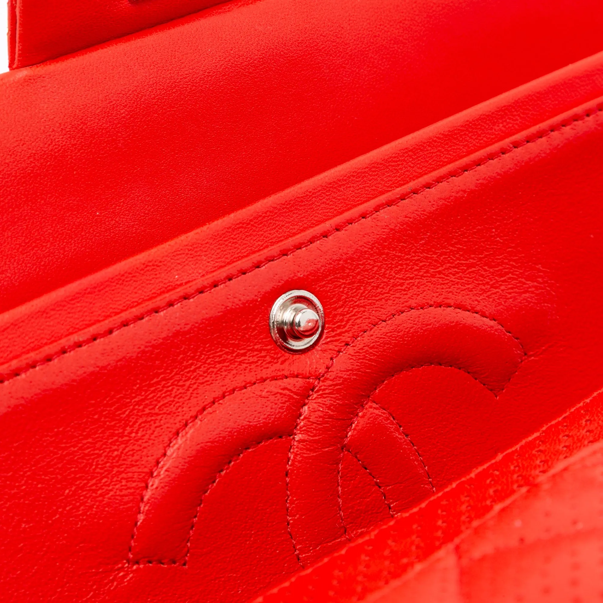 Medium Classic Perforated Lambskin Double Flap