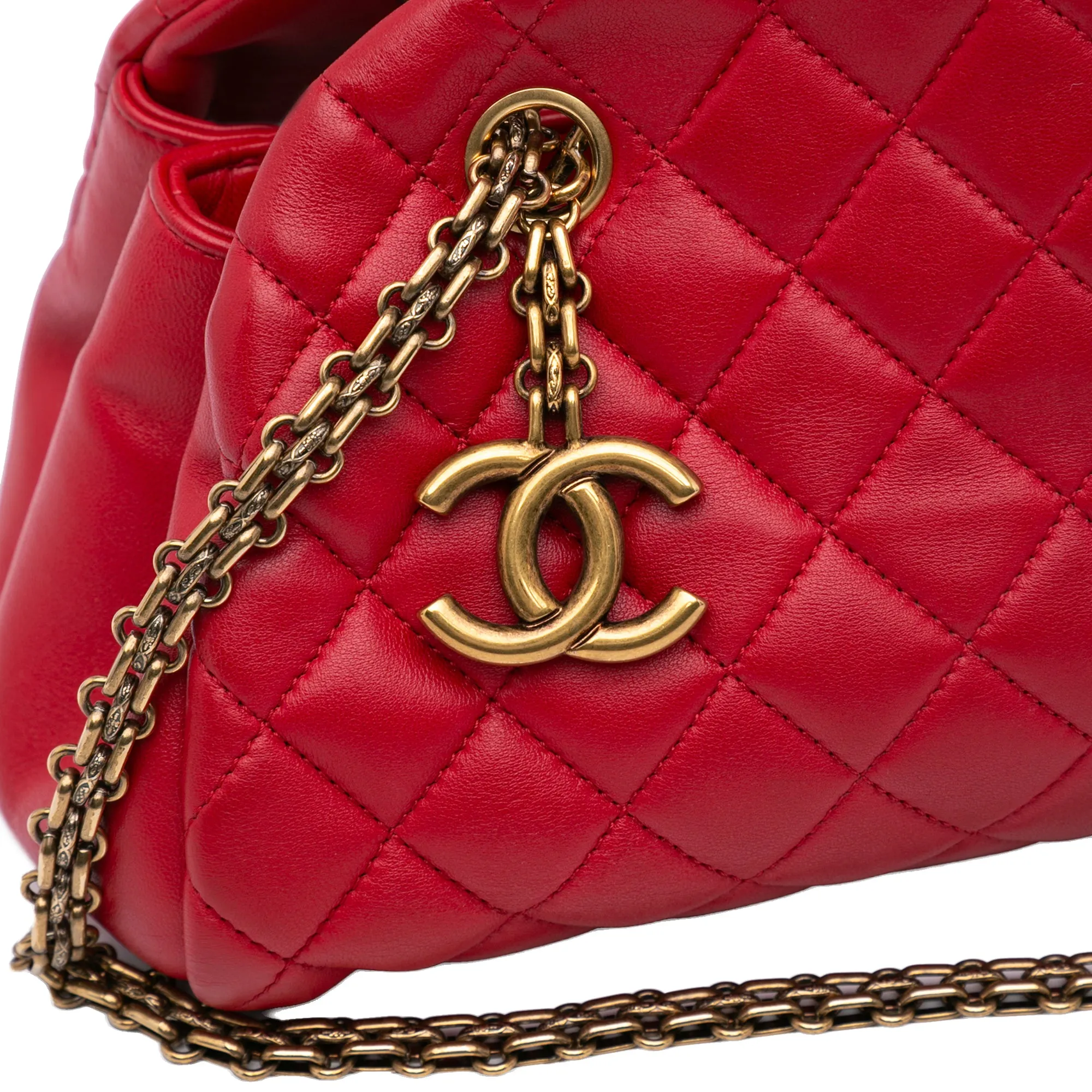 Medium Lambskin Mademoiselle Bowling Bag