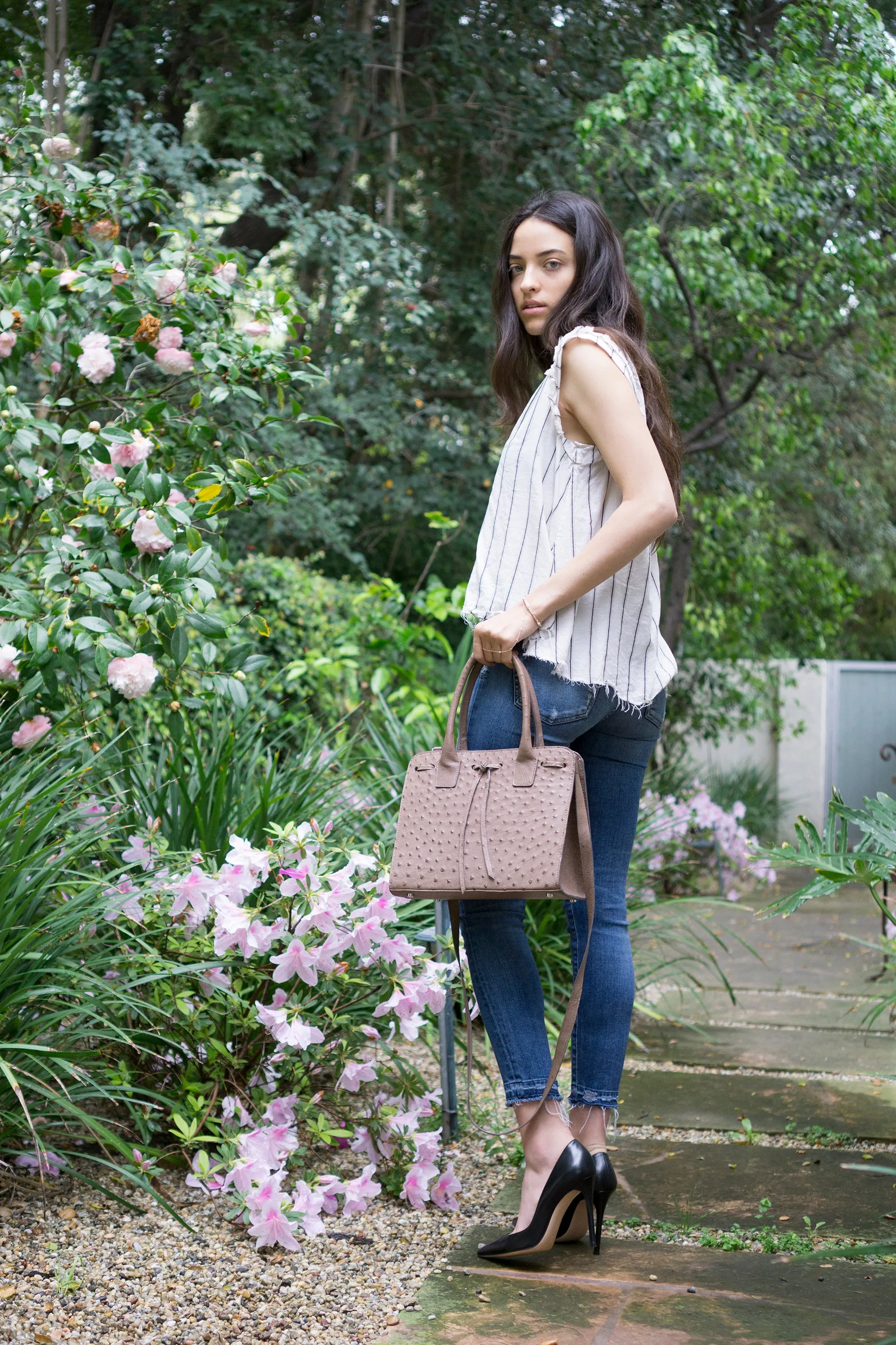 Medium Ostrich Tote