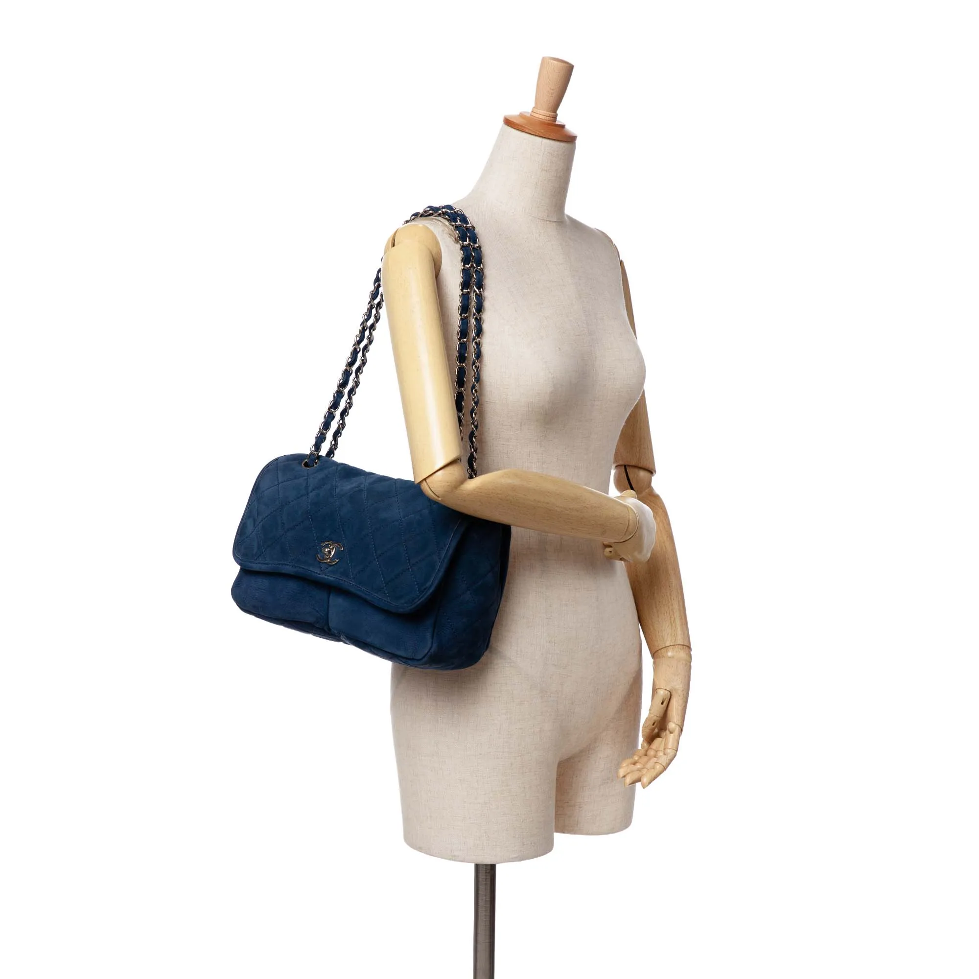 Medium Quilted Nubuck Natural Beauty Split Pocket Flap