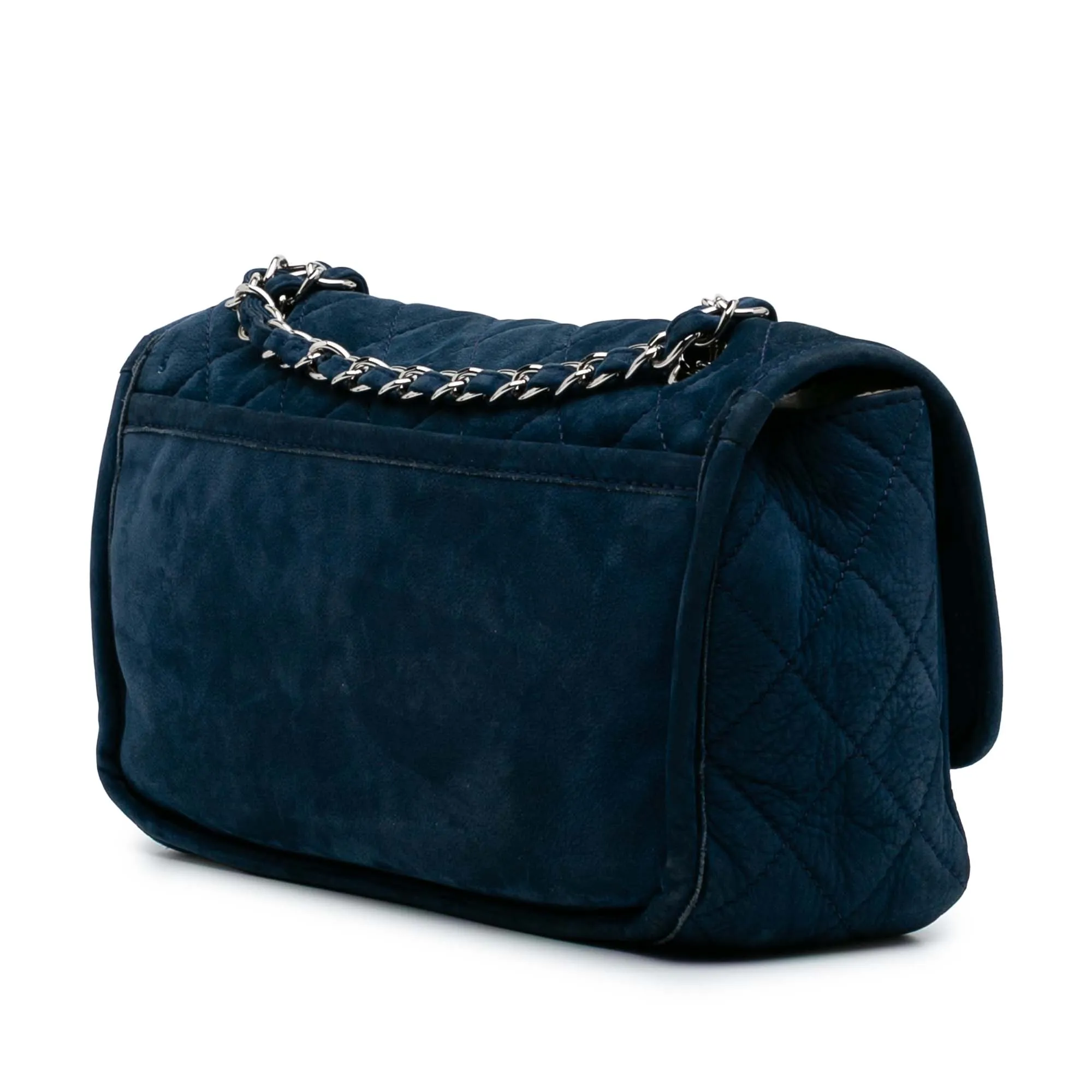 Medium Quilted Nubuck Natural Beauty Split Pocket Flap