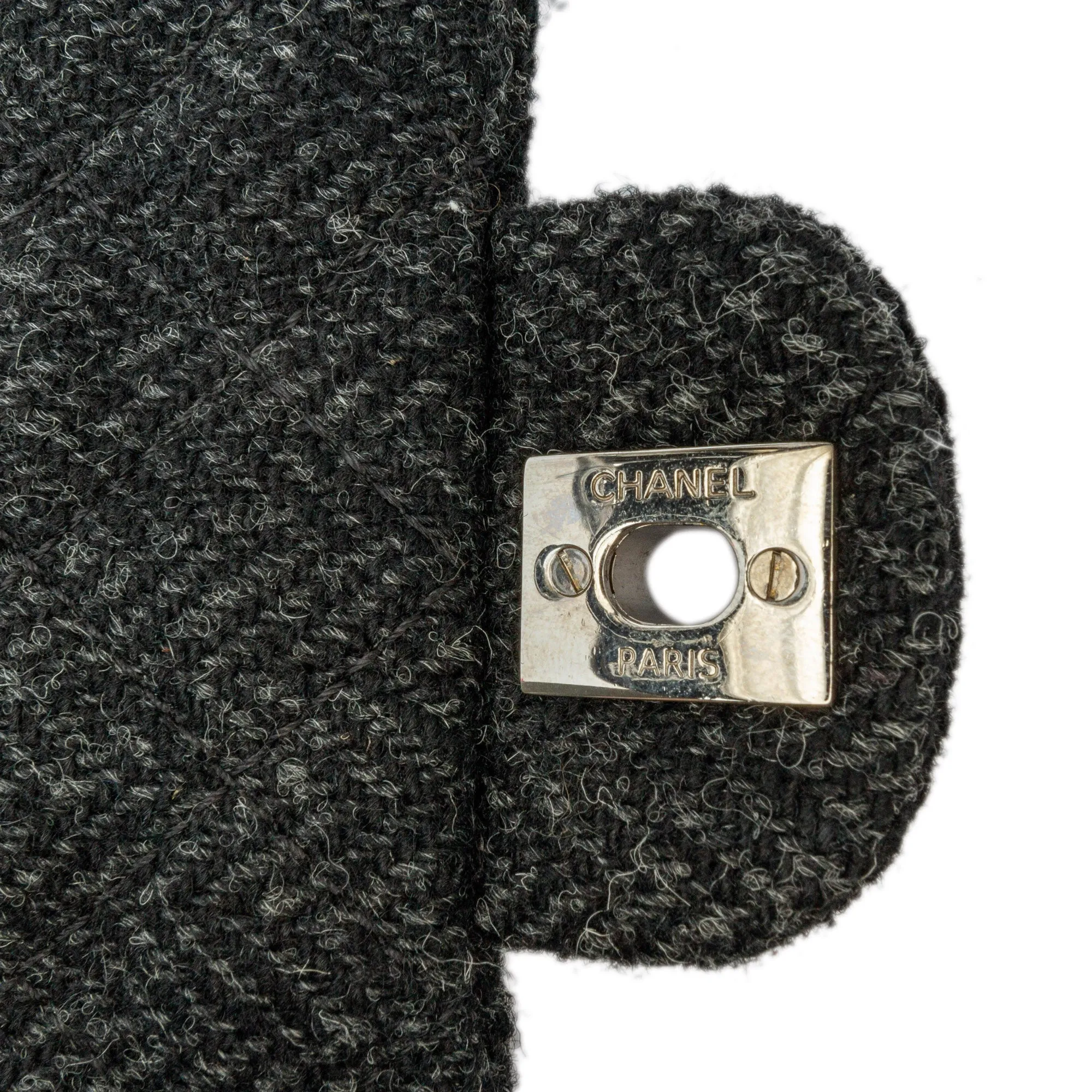 Medium Strass Embellished Tweed Single Flap