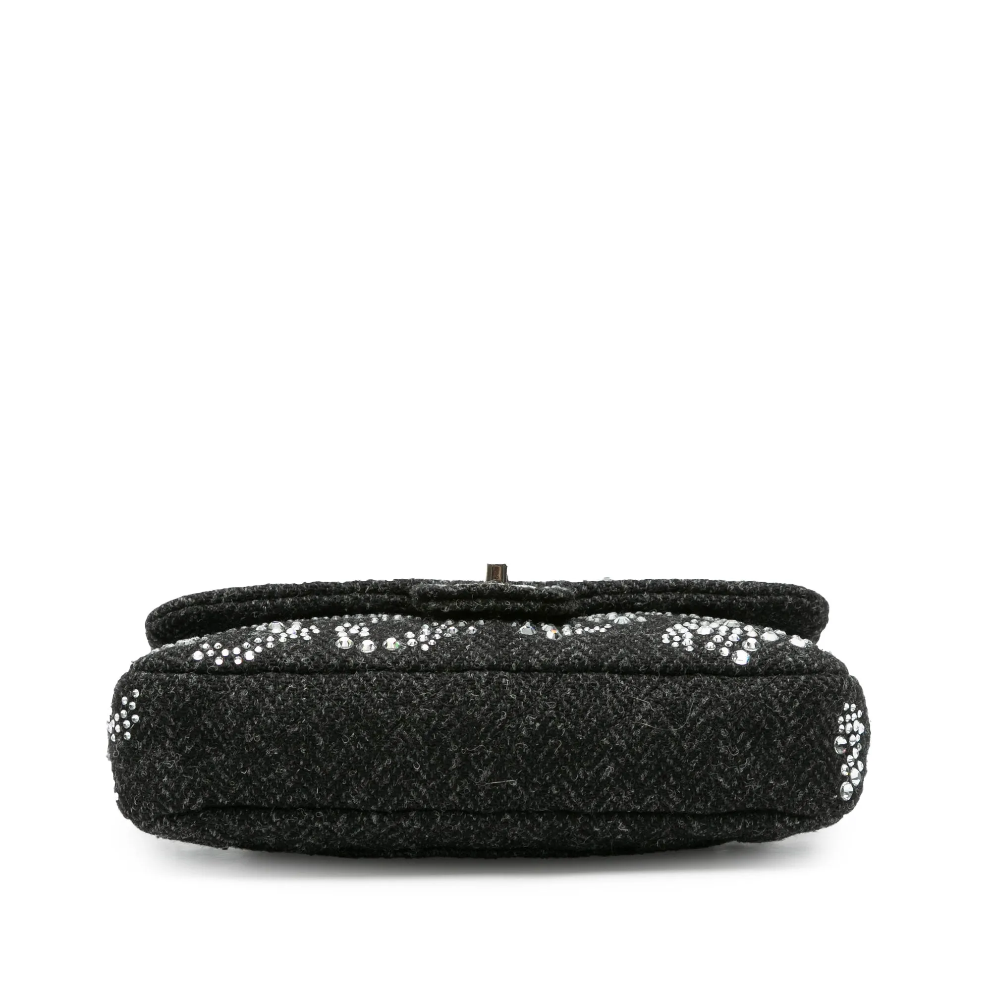 Medium Strass Embellished Tweed Single Flap
