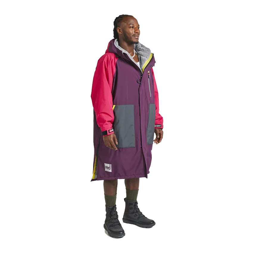 Men's Long Sleeve Recovered Pro Change Robe EVO - Mulberry Wine / Fuchsia Pink