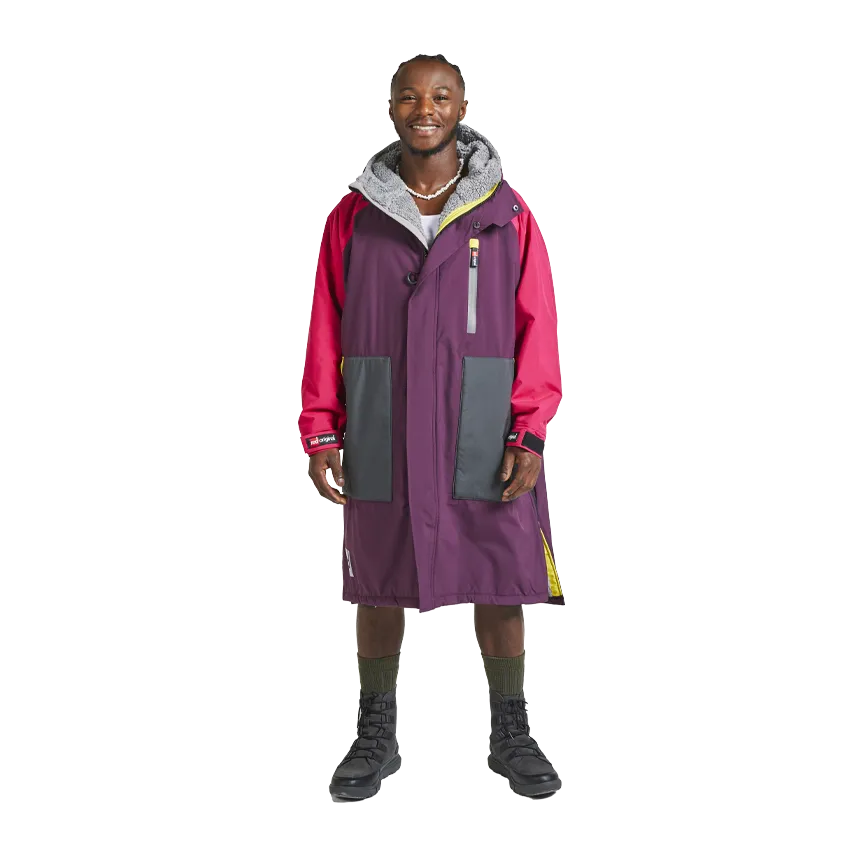 Men's Long Sleeve Recovered Pro Change Robe EVO - Mulberry Wine / Fuchsia Pink
