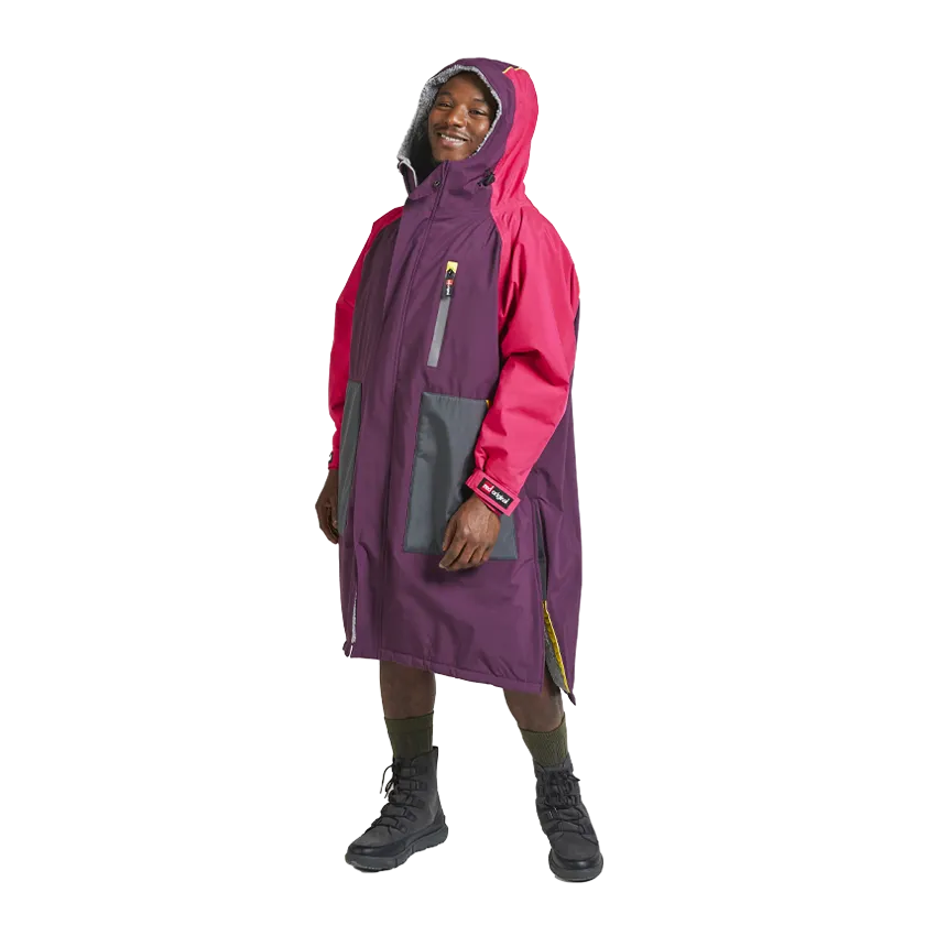 Men's Long Sleeve Recovered Pro Change Robe EVO - Mulberry Wine / Fuchsia Pink