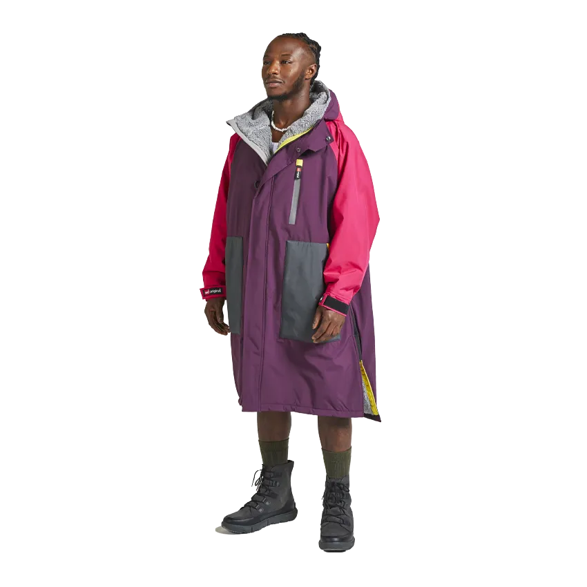 Men's Long Sleeve Recovered Pro Change Robe EVO - Mulberry Wine / Fuchsia Pink