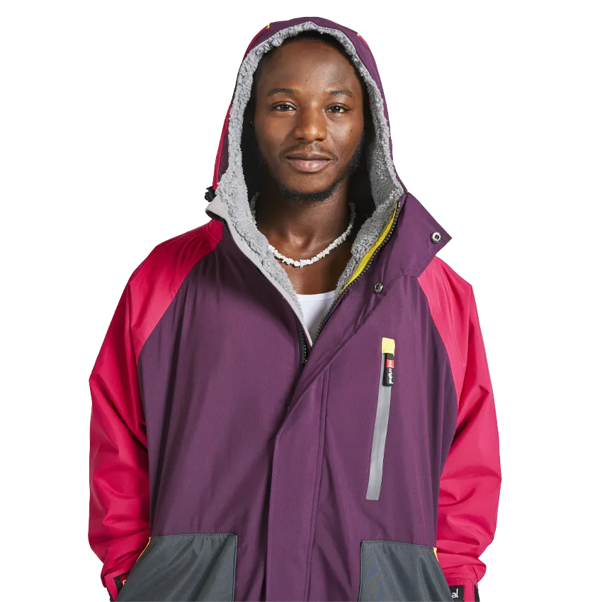 Men's Long Sleeve Recovered Pro Change Robe EVO - Mulberry Wine / Fuchsia Pink