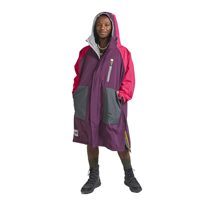 Men's Long Sleeve Recovered Pro Change Robe EVO - Mulberry Wine / Fuchsia Pink