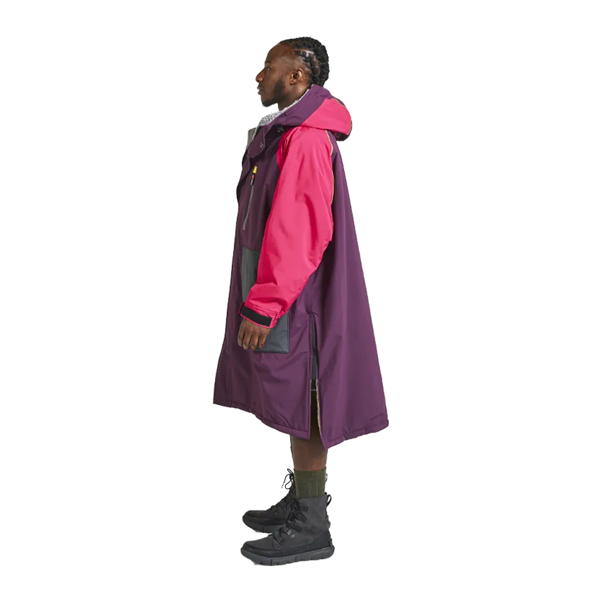 Men's Long Sleeve Recovered Pro Change Robe EVO - Mulberry Wine / Fuchsia Pink