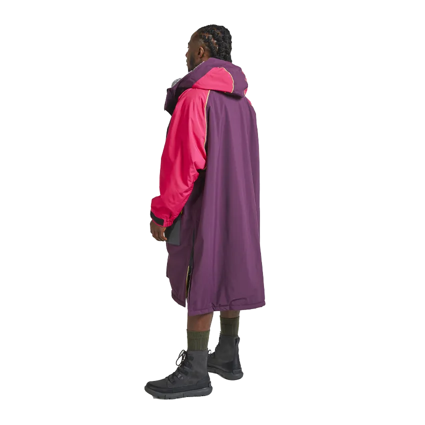 Men's Long Sleeve Recovered Pro Change Robe EVO - Mulberry Wine / Fuchsia Pink