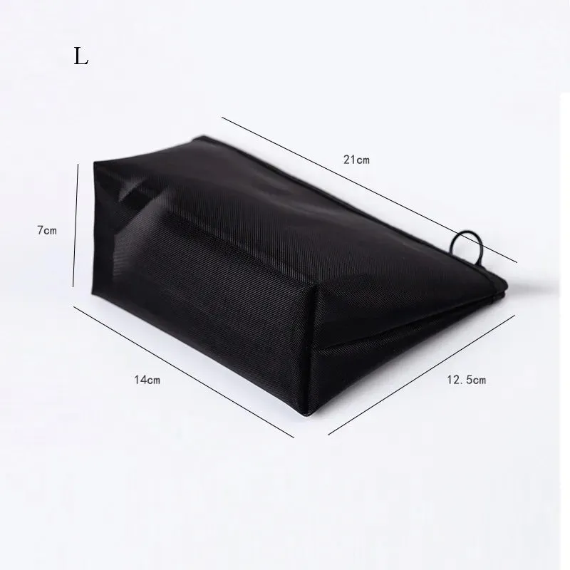 Mesh Transparent Cosmetic Bag Travel Storage Makeup Bag Organizer Make Up Pouch Portable Small & Large Size Toiletry Beauty Case