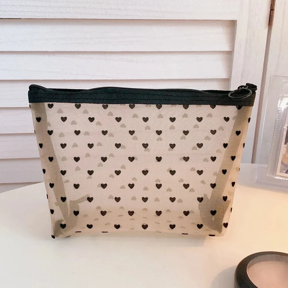 Mesh Transparent Cosmetic Bag Travel Storage Makeup Bag Organizer Make Up Pouch Portable Small & Large Size Toiletry Beauty Case