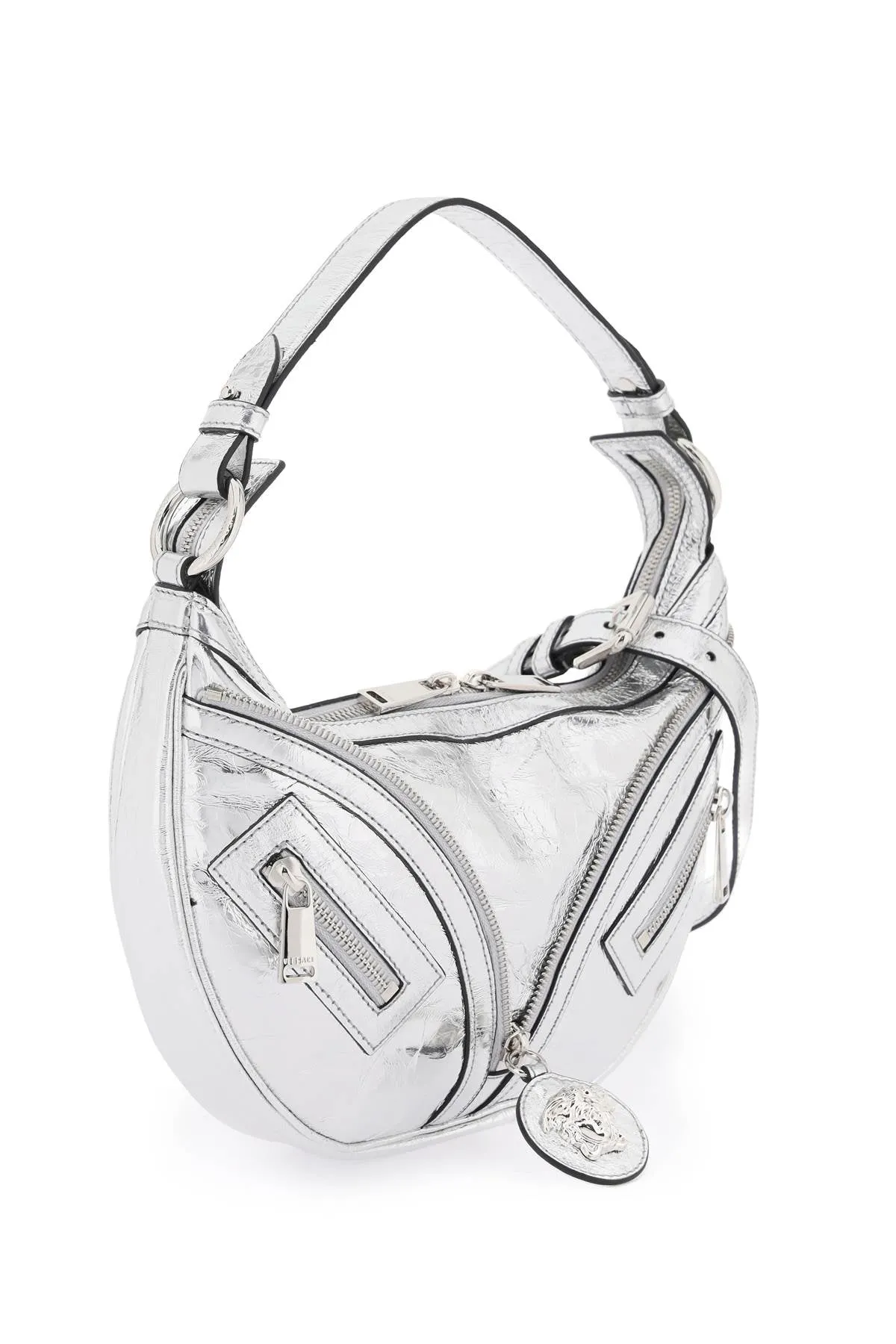 metallic leather 'repeat' hobo bag