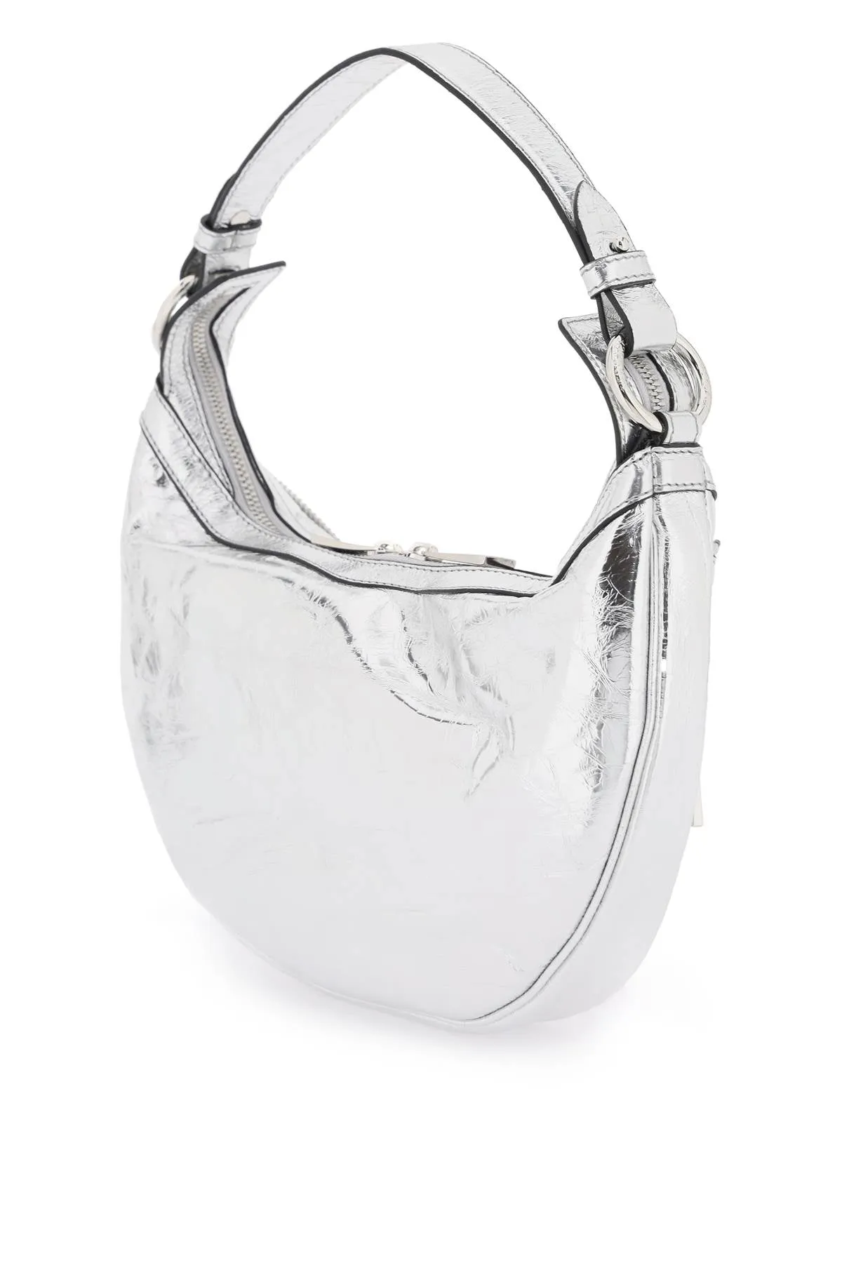 metallic leather 'repeat' hobo bag