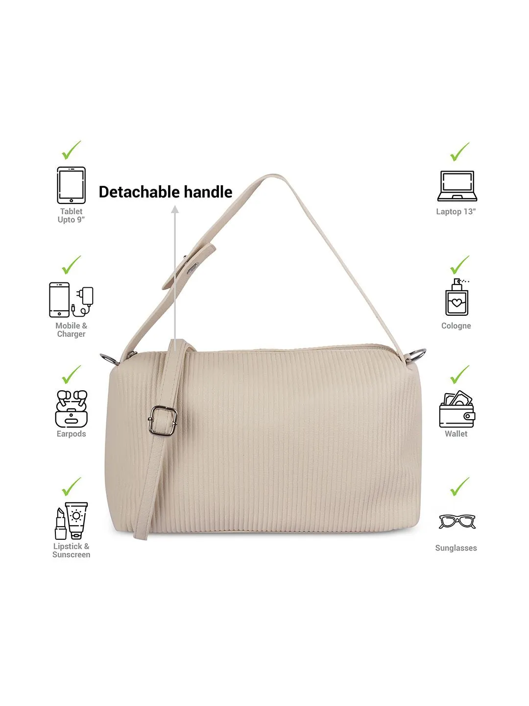Metro Striped Structured Hobo Bag