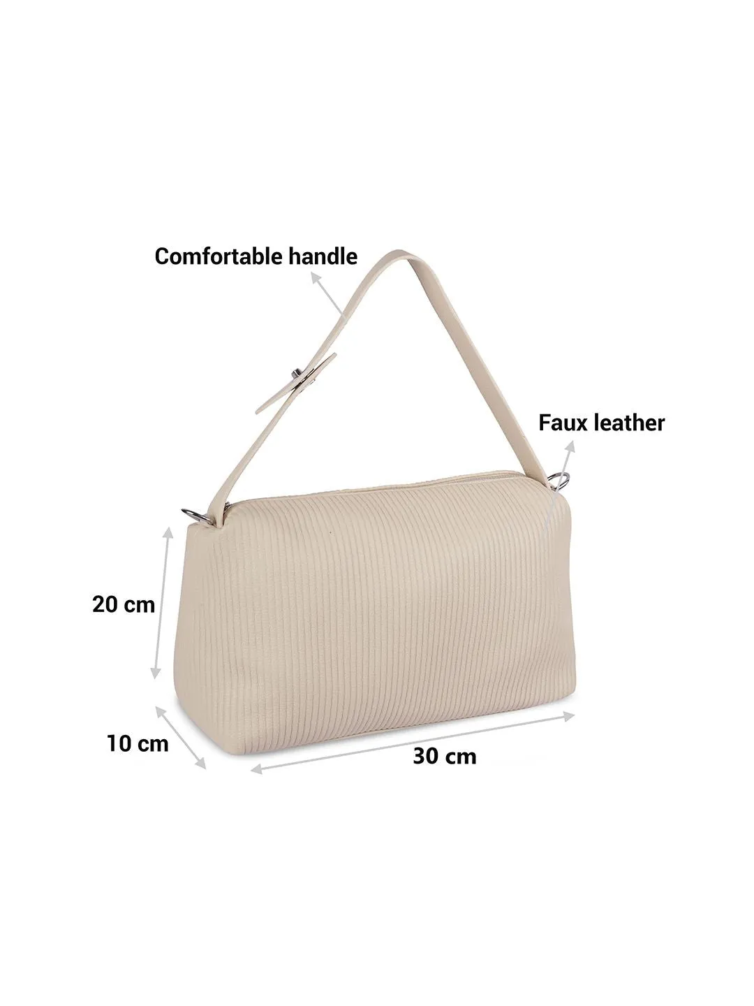 Metro Striped Structured Hobo Bag