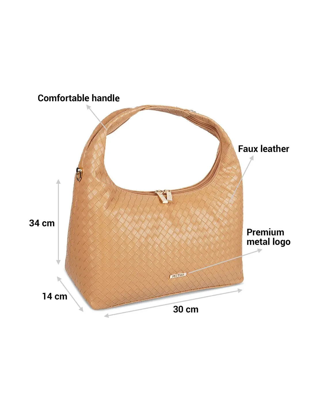 Metro Textured Structured Hobo Bag