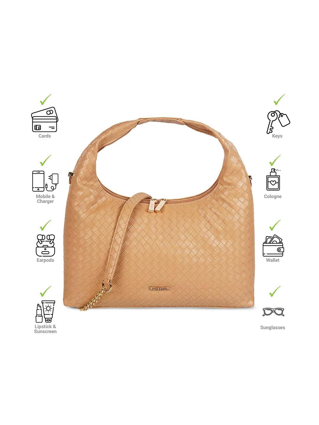 Metro Textured Structured Hobo Bag