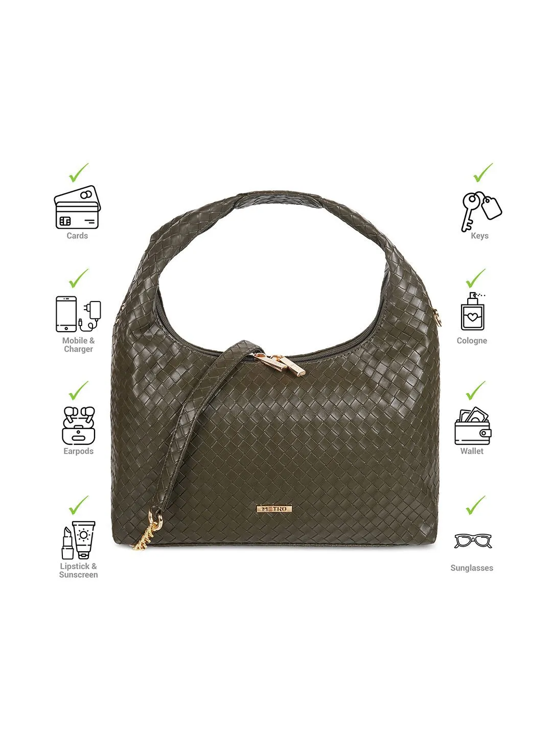 Metro Textured Structured Hobo Bag