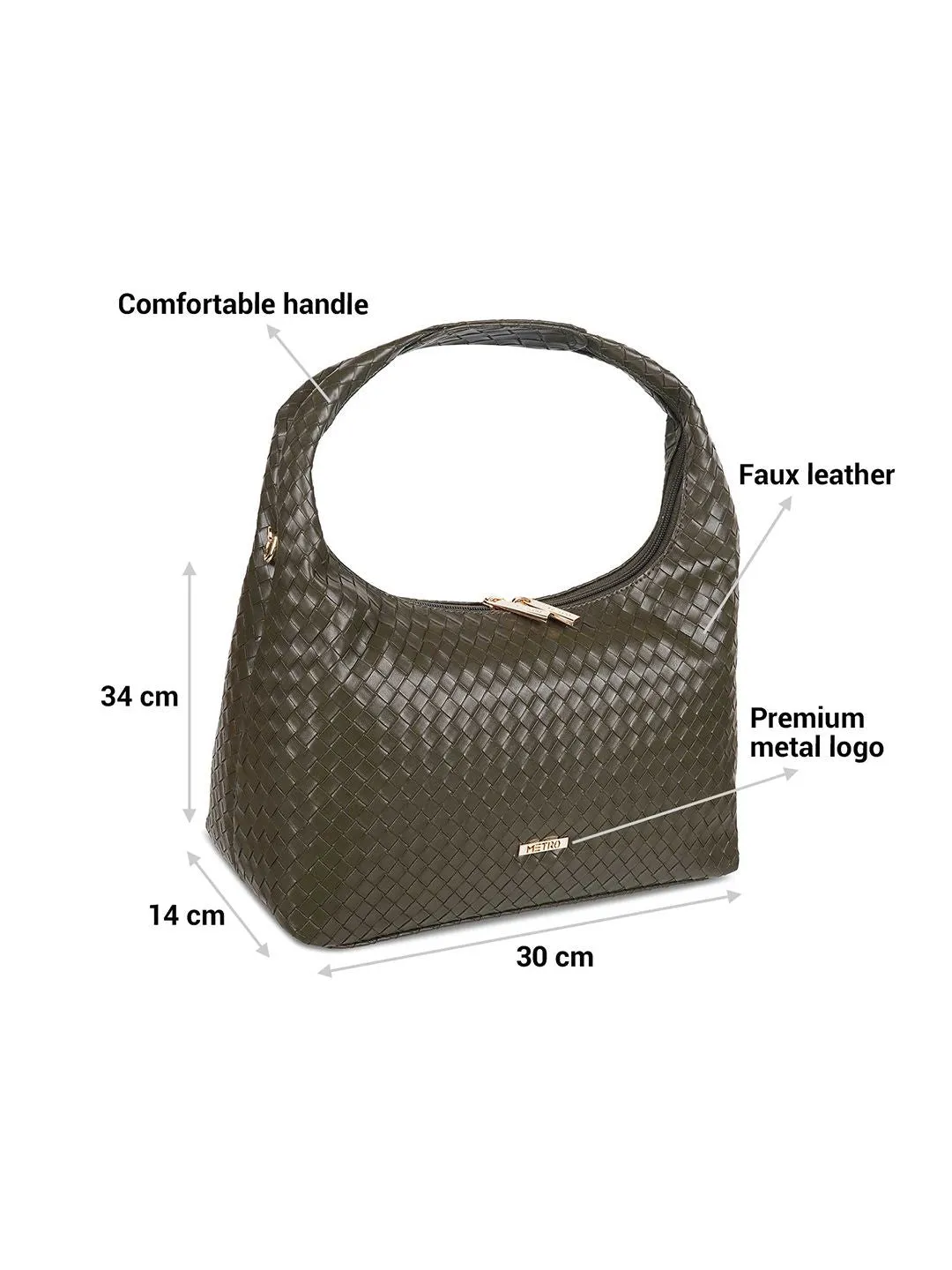 Metro Textured Structured Hobo Bag