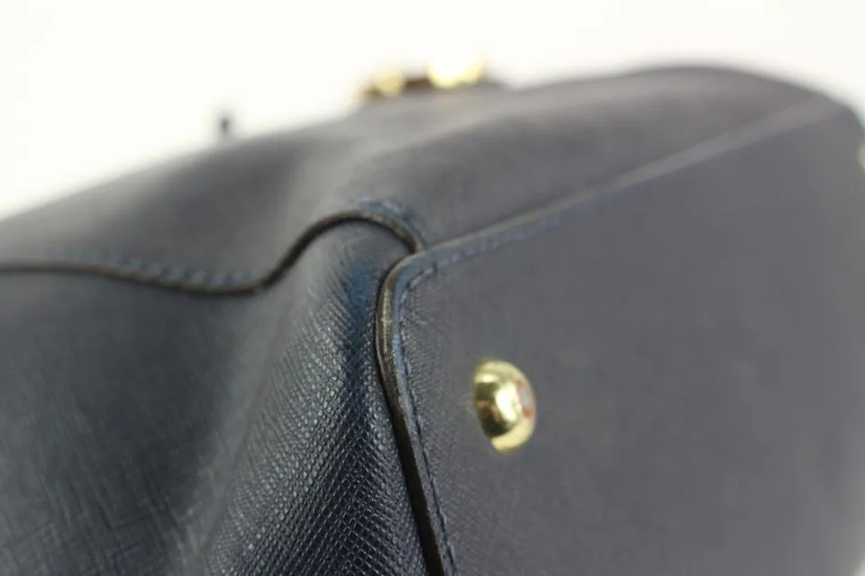 Michael Kors Blue Leather Jet Set Sullivan Tote Bag 2mk1101