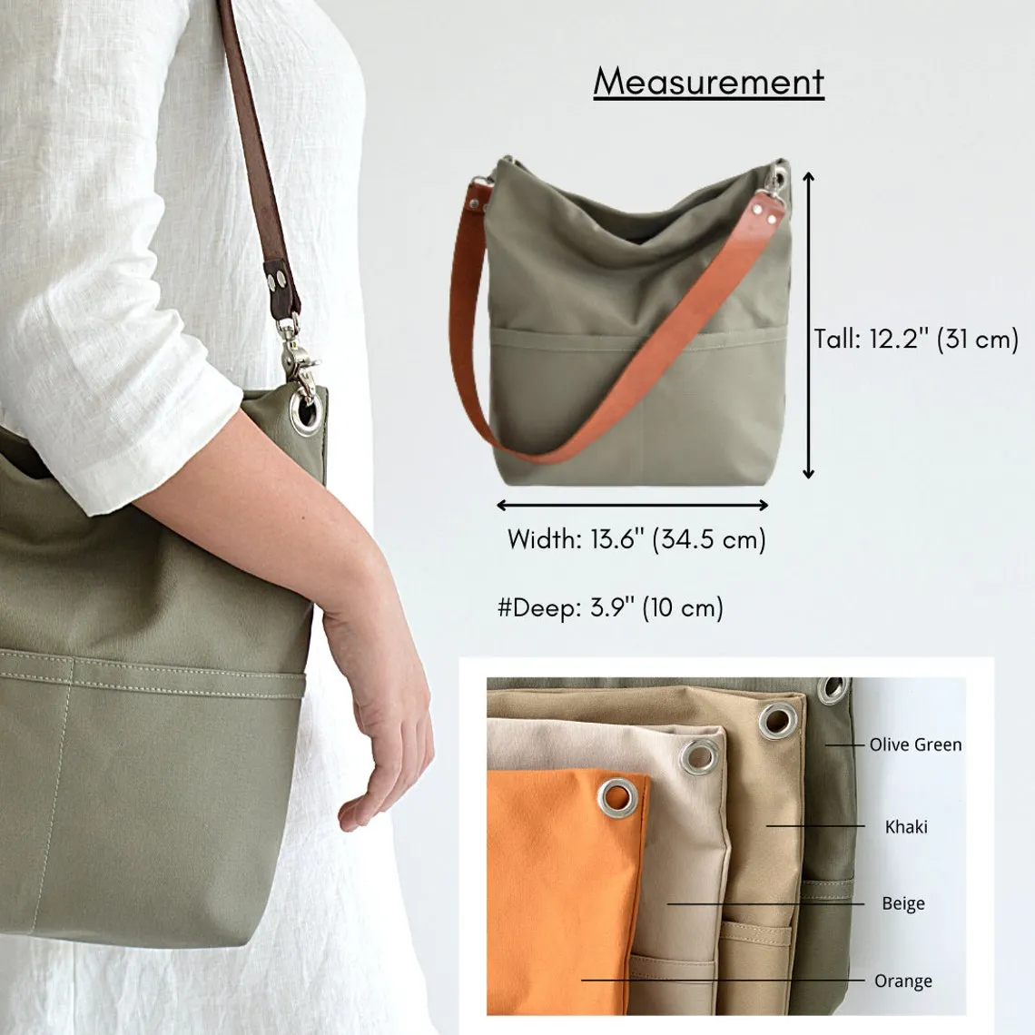 Mila 201 Amsterdam Green | Hobo Tote Bag