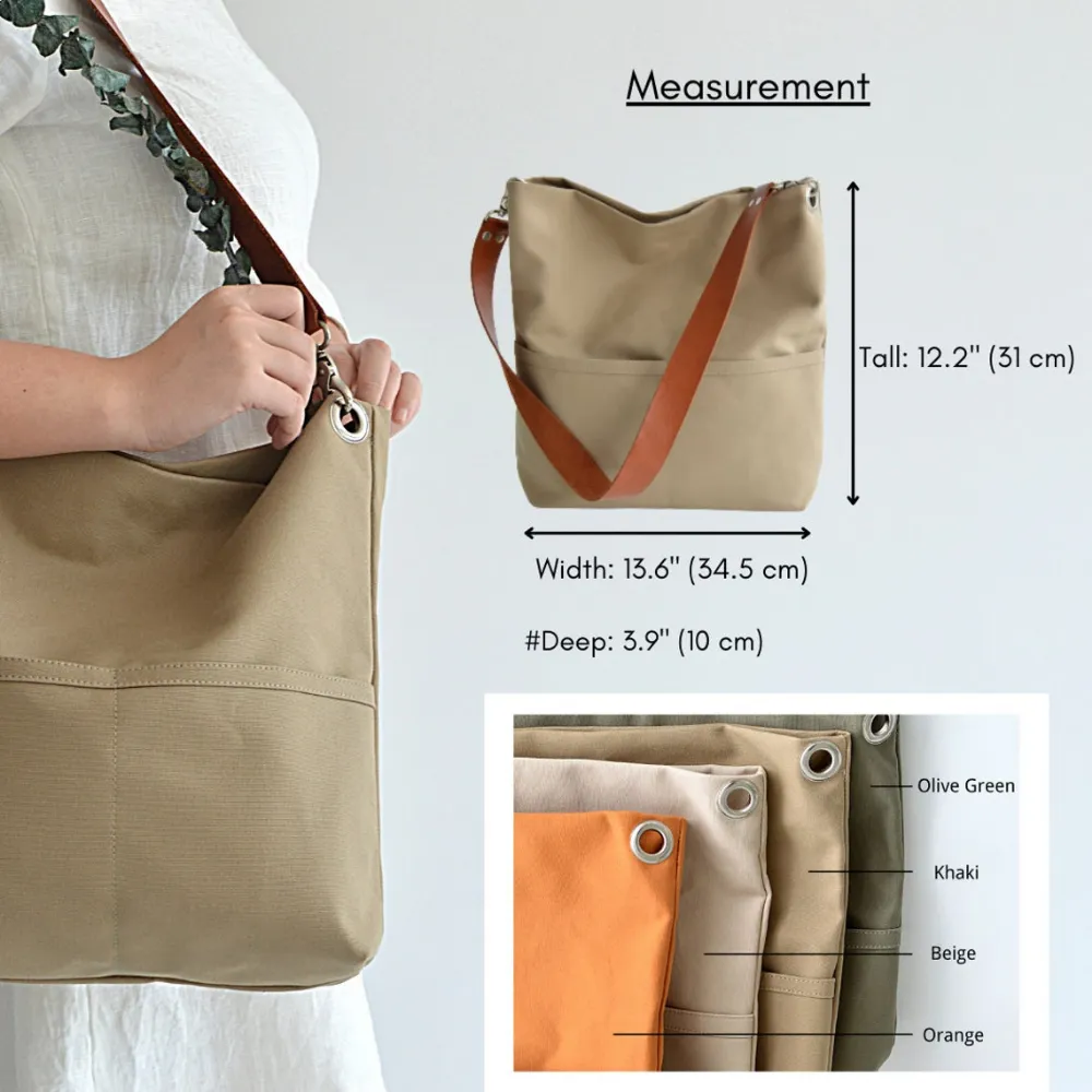 Mila 201 Khaki | Hobo Tote Bag