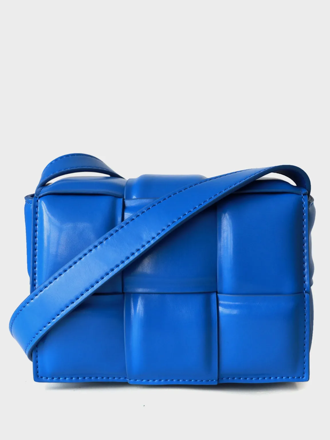 Mini Padded Clutch Bag Cassette Leather Shoulder Bag Woven Square Crossbody Bag