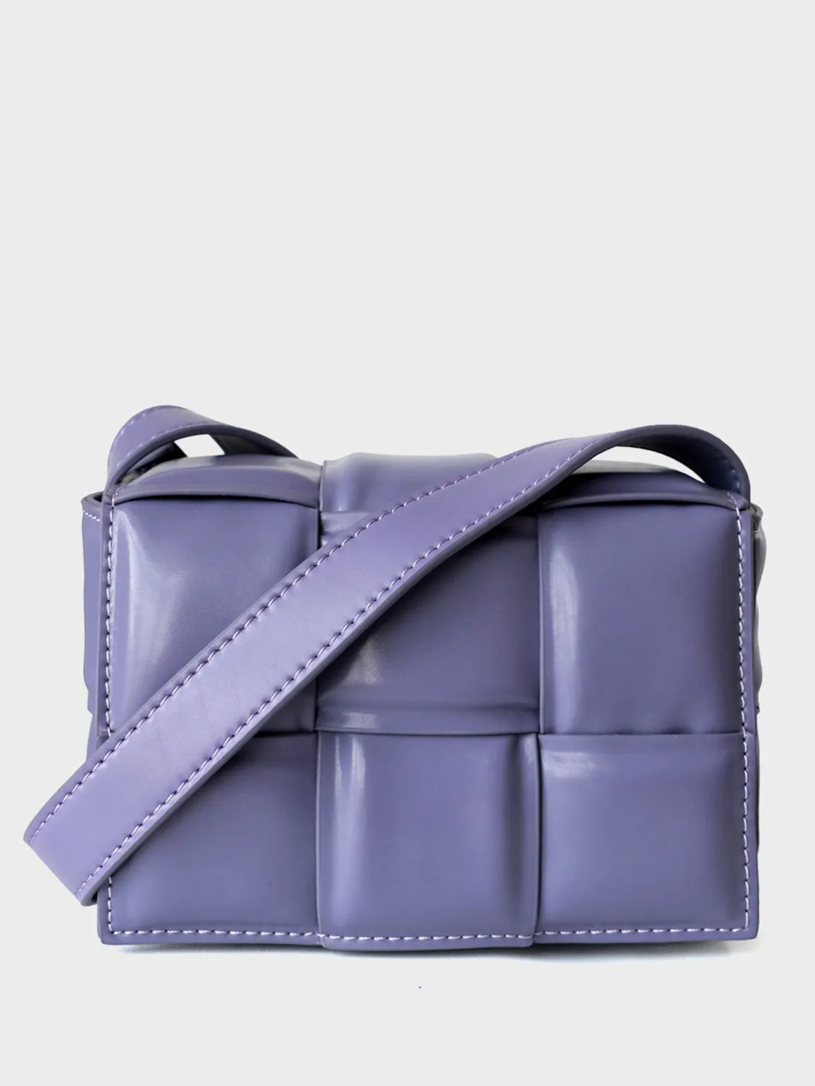 Mini Padded Clutch Bag Cassette Leather Shoulder Bag Woven Square Crossbody Bag