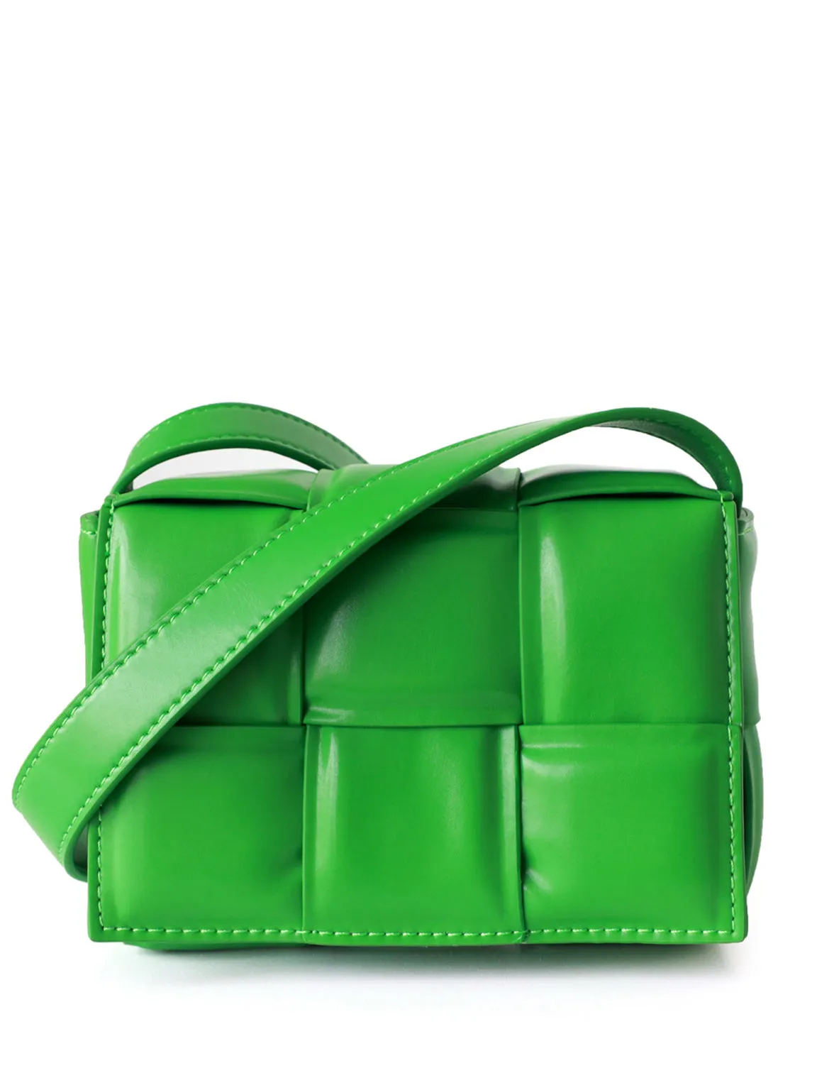 Mini Padded Clutch Bag Cassette Leather Shoulder Bag Woven Square Crossbody Bag