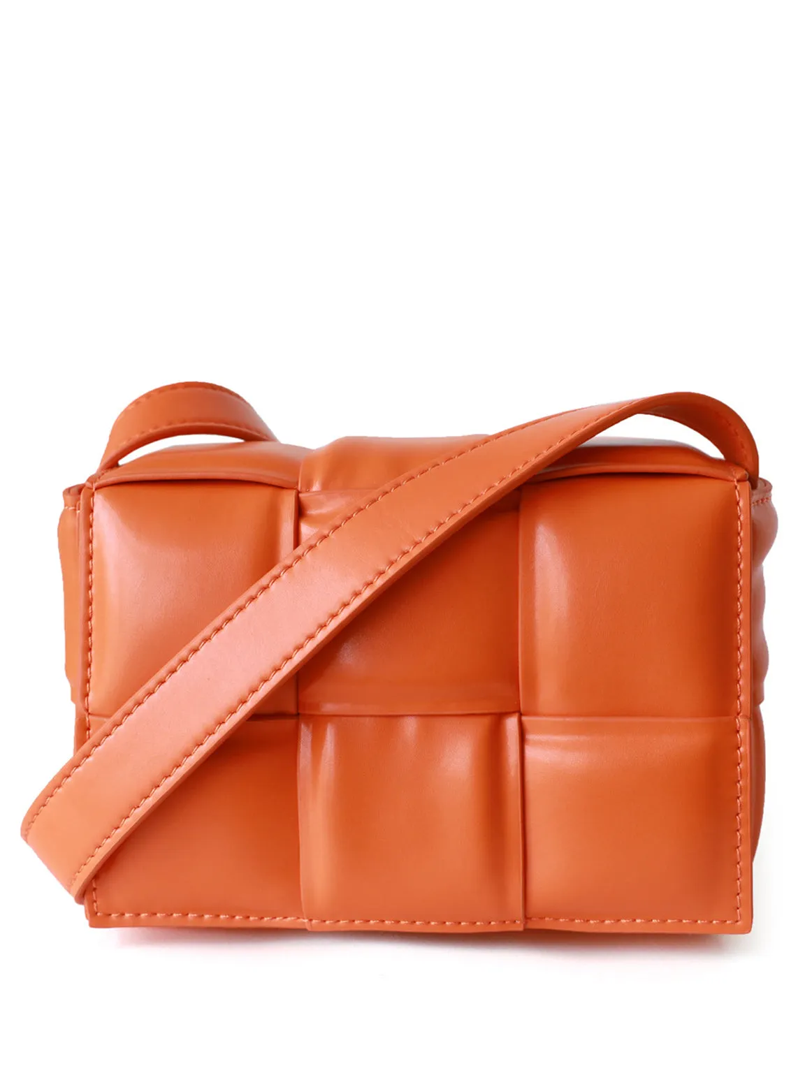 Mini Padded Clutch Bag Cassette Leather Shoulder Bag Woven Square Crossbody Bag