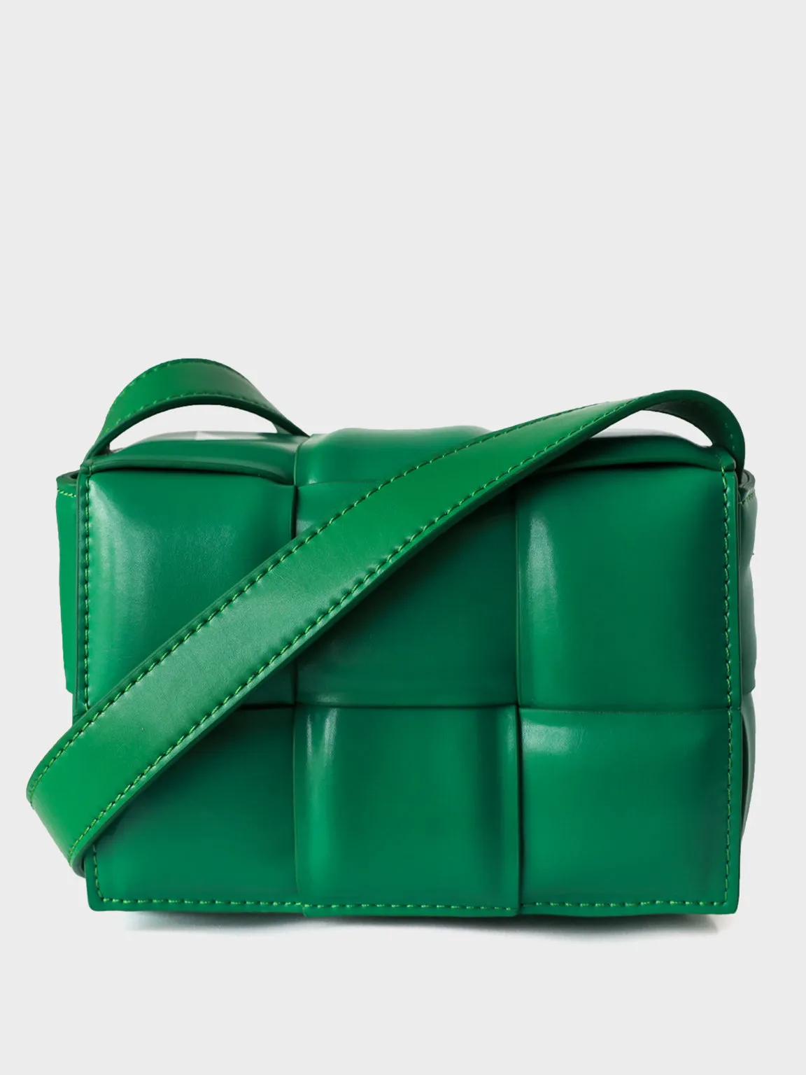 Mini Padded Clutch Bag Cassette Leather Shoulder Bag Woven Square Crossbody Bag