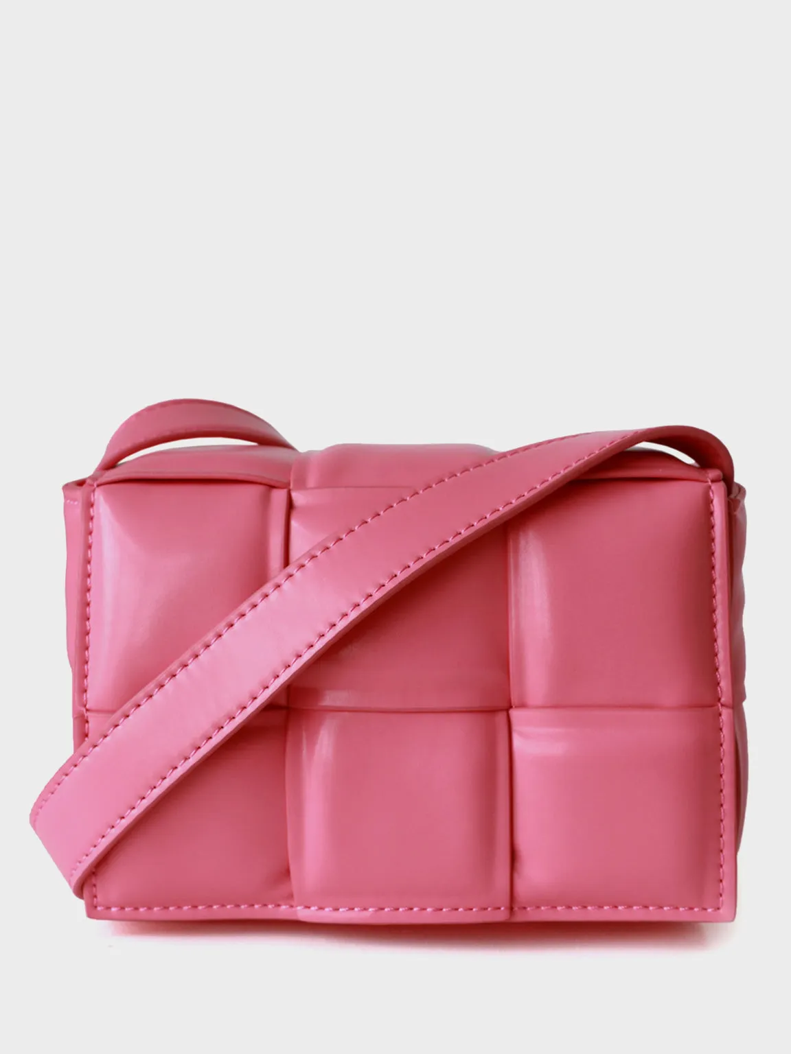 Mini Padded Clutch Bag Cassette Leather Shoulder Bag Woven Square Crossbody Bag