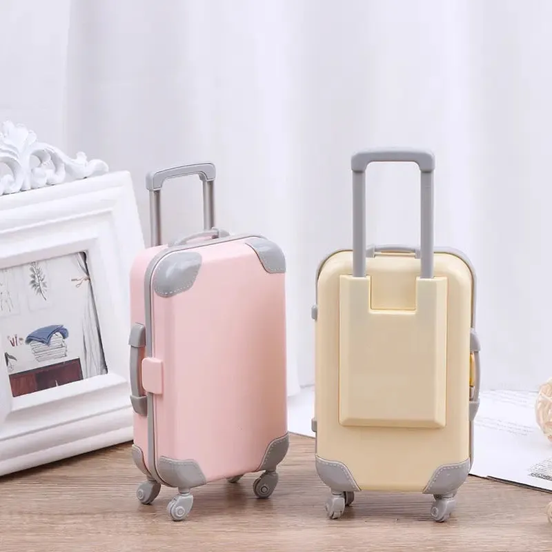 Mini Trolley Suitcase, Mini Luggage Box, Simulation Luggage Storage Box, Small Plastic Suitcase Toy, Kids Cute Luggage Briefcase, Plastic Suitcase Candy Box