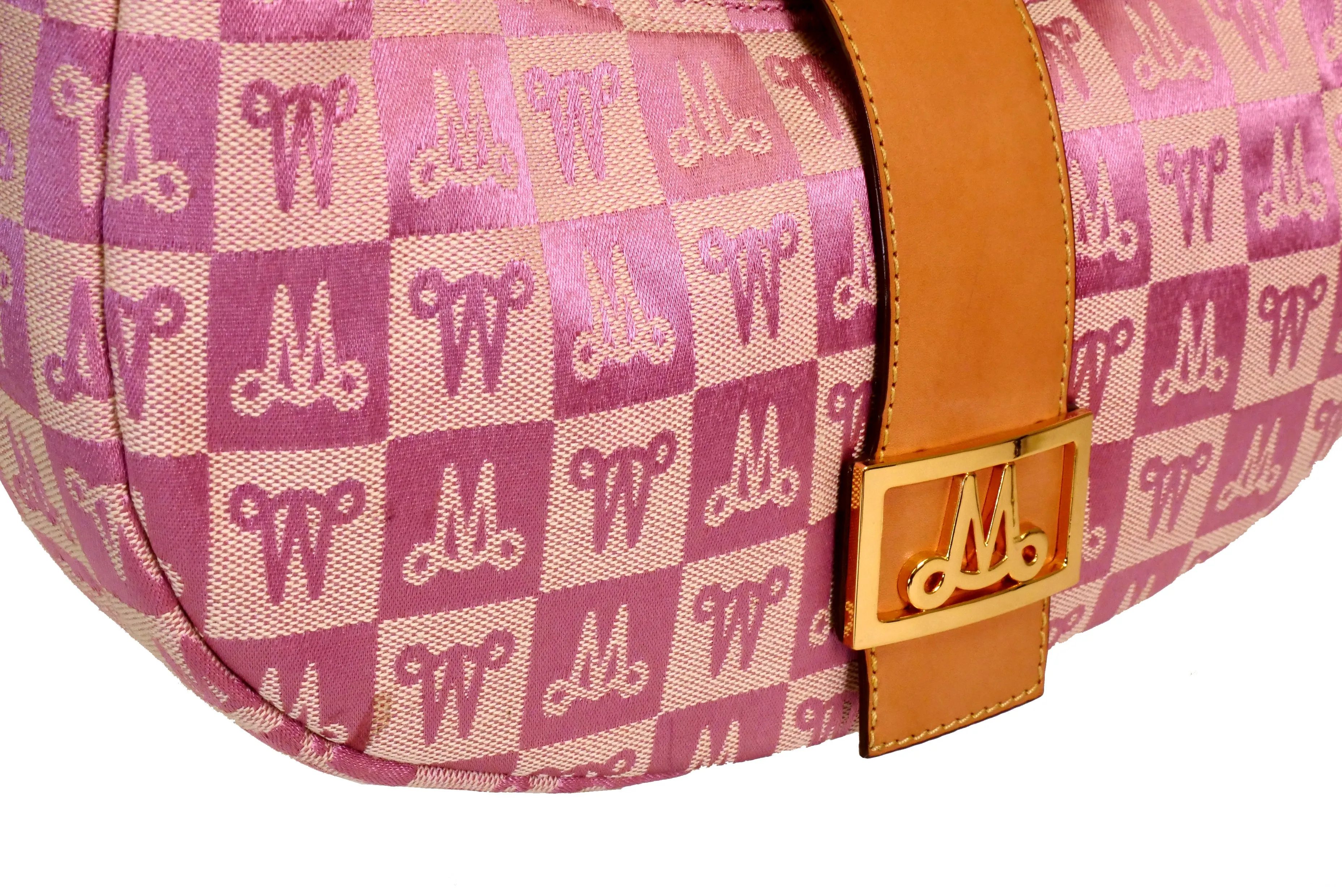 Misty Genuine Cowhide Leather Monogram Shoulder Hobo Bag