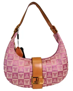Misty Genuine Cowhide Leather Monogram Shoulder Hobo Bag