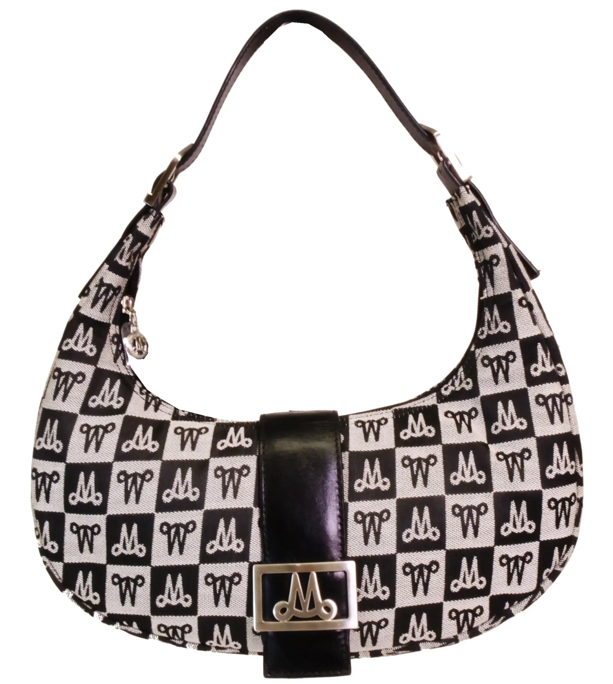 Misty Genuine Cowhide Leather Monogram Shoulder Hobo Bag