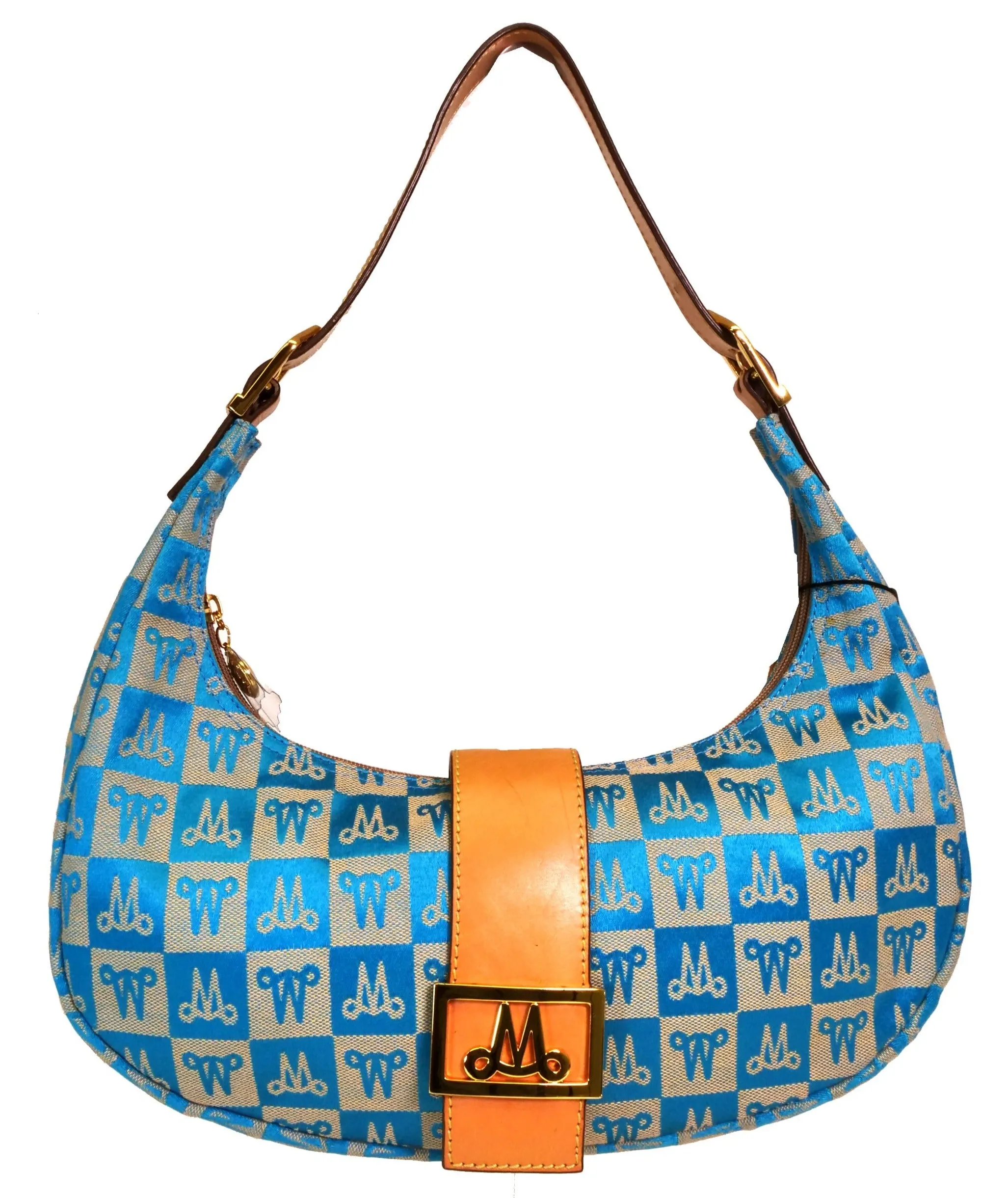 Misty Genuine Cowhide Leather Monogram Shoulder Hobo Bag