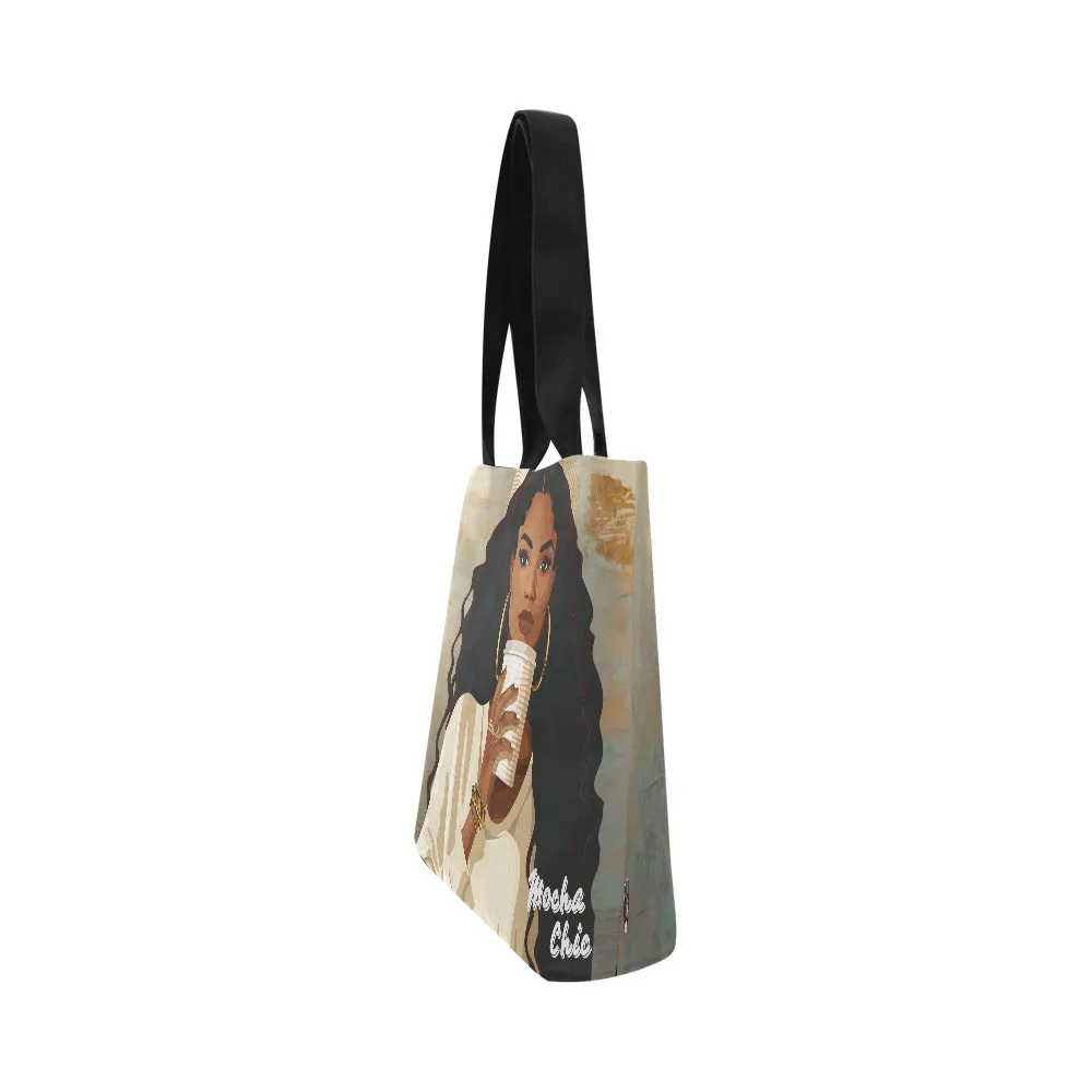 Mocha Chic Canvas Tote Bag