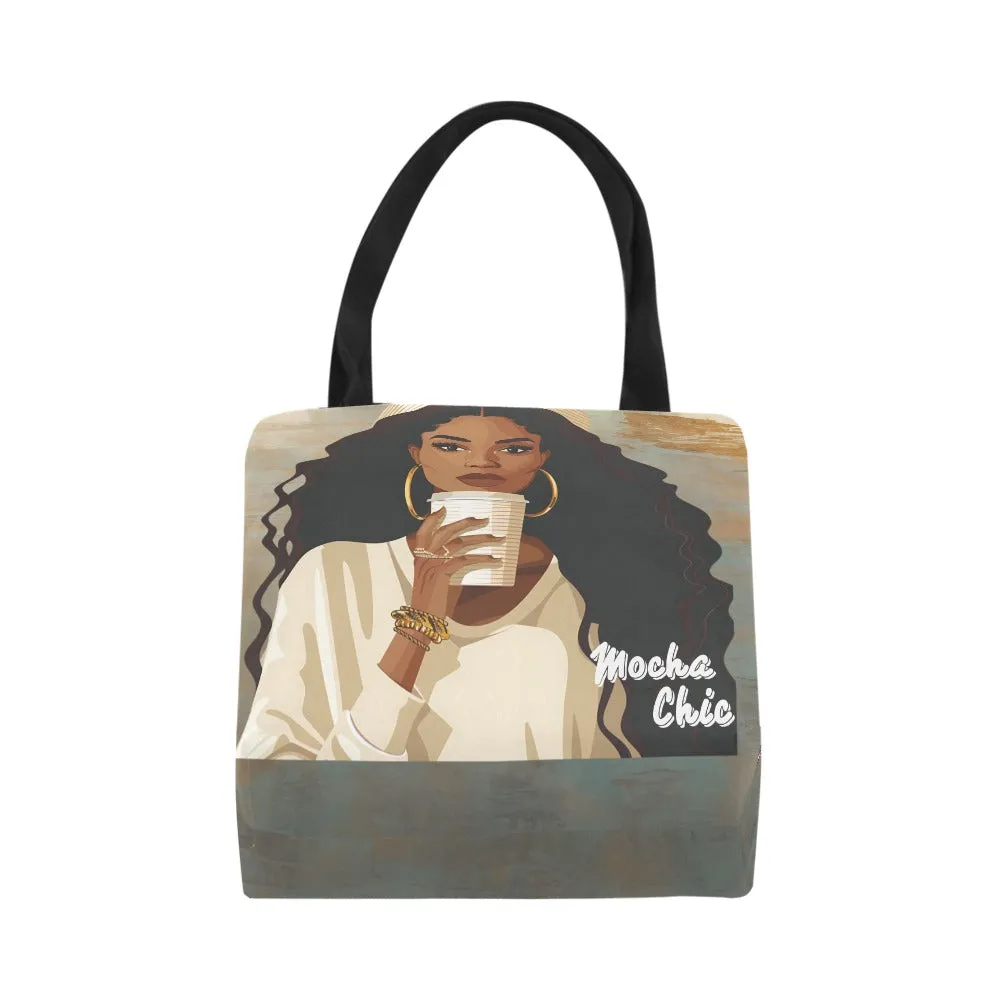 Mocha Chic Canvas Tote Bag