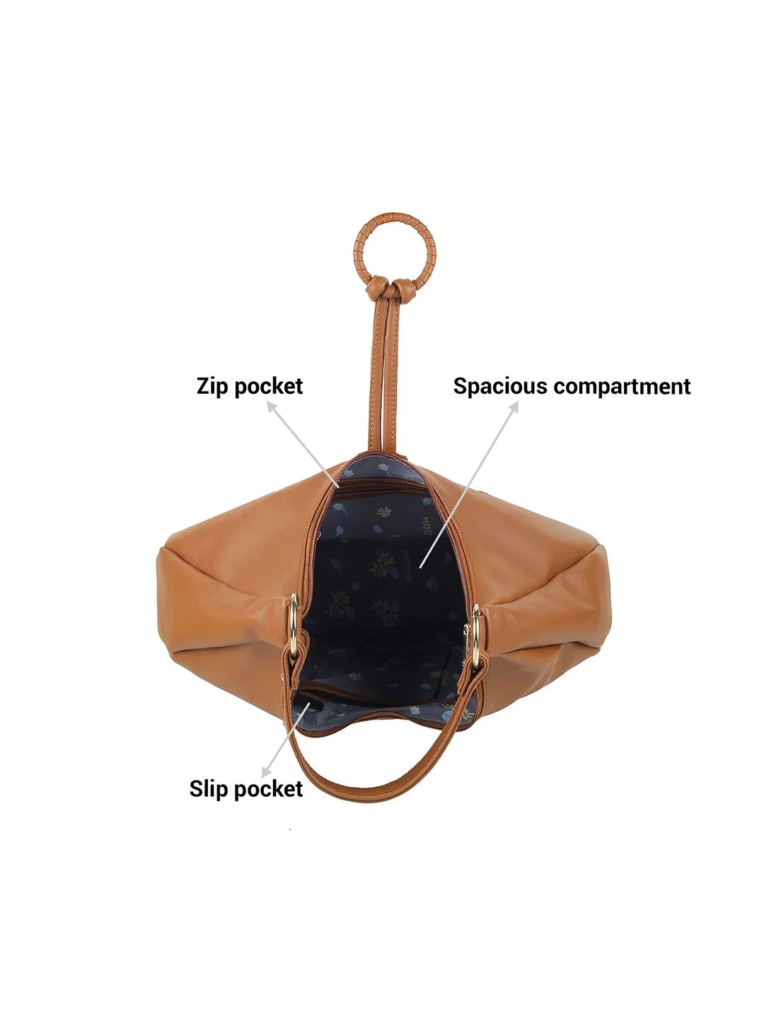 Mochi Textured Structured Hobo Bag