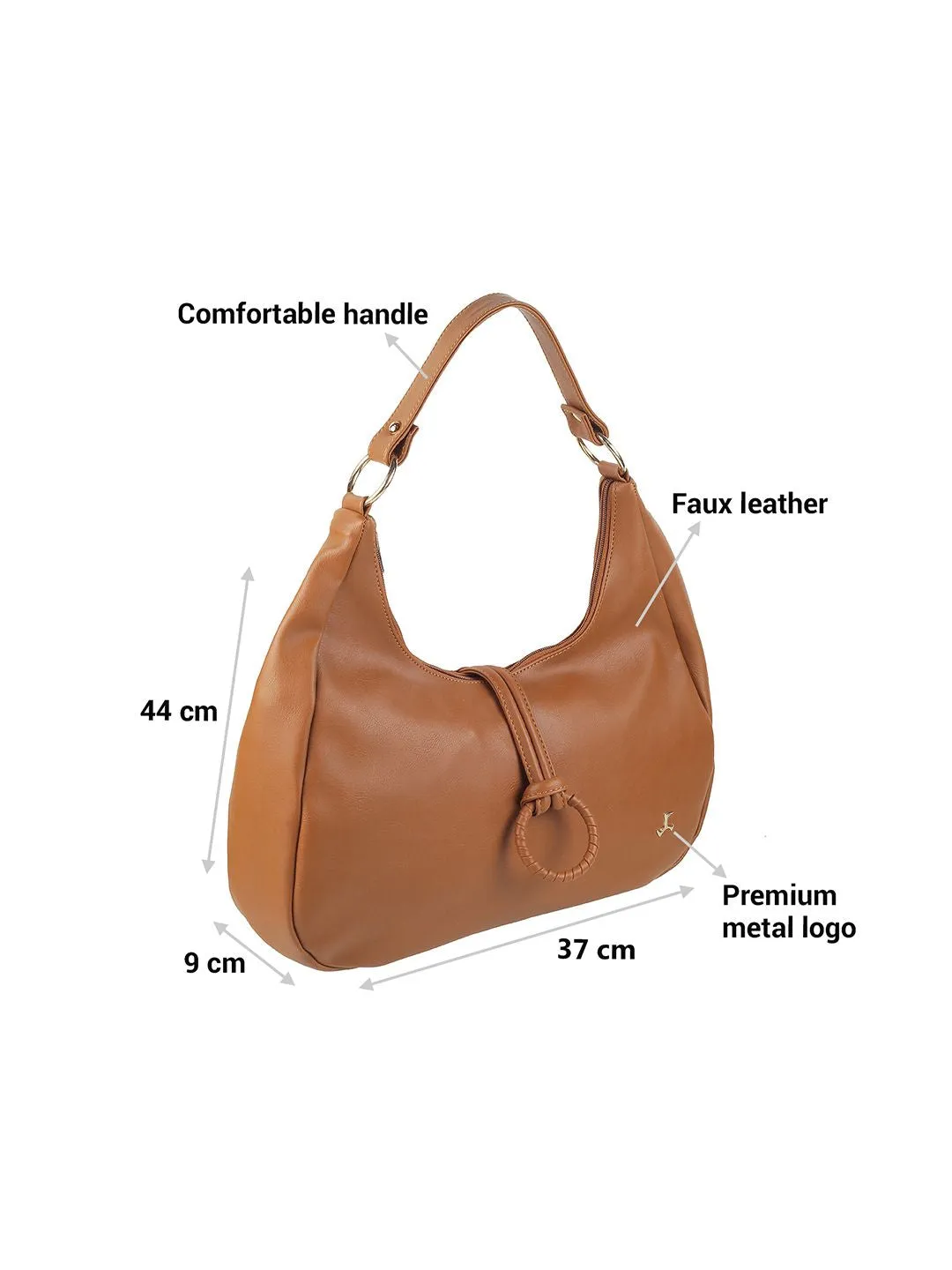 Mochi Textured Structured Hobo Bag