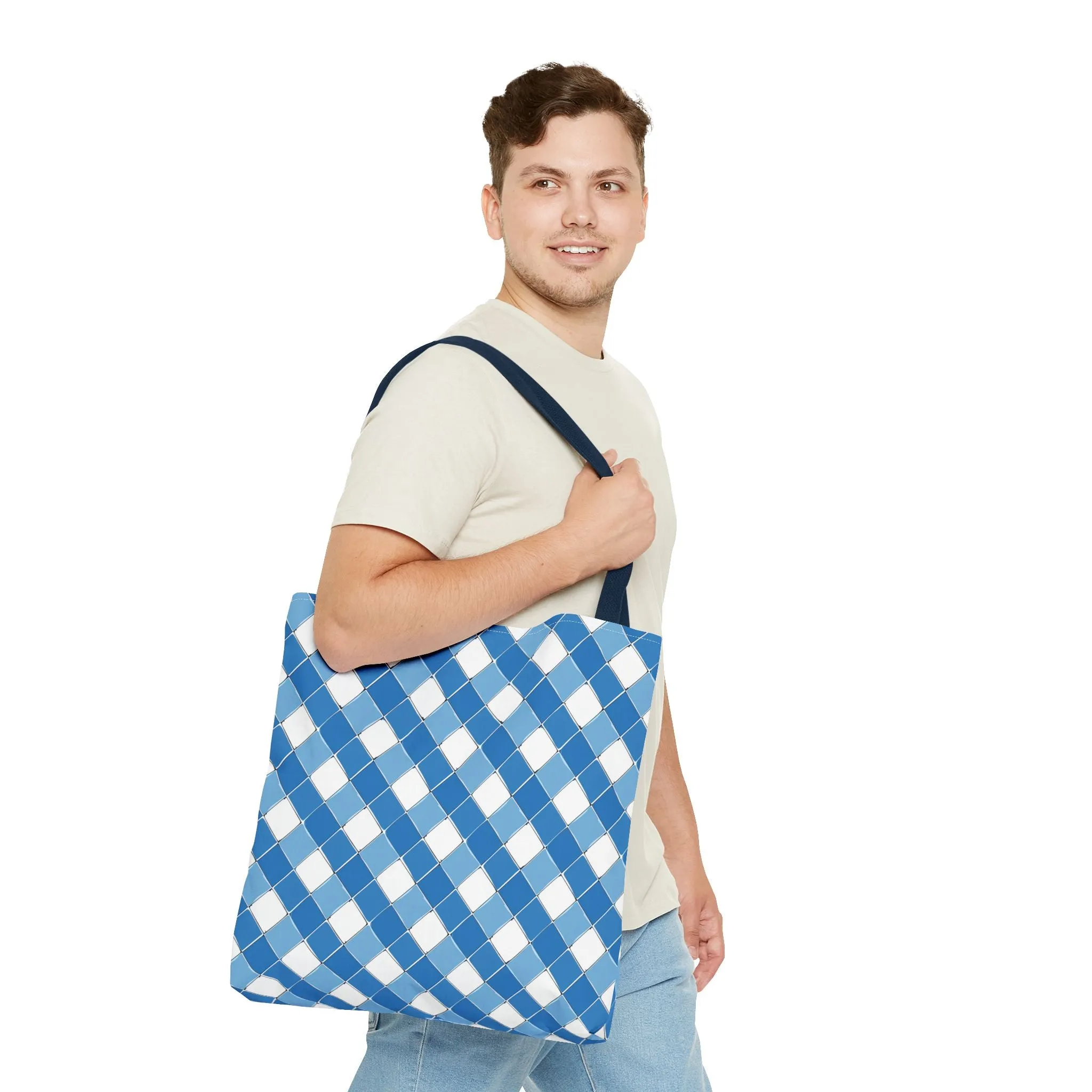 Modern Blue Ribbon Tote Bag - Carry in Style - Where Elegance Meets Everyday! Available in 3 sizes.