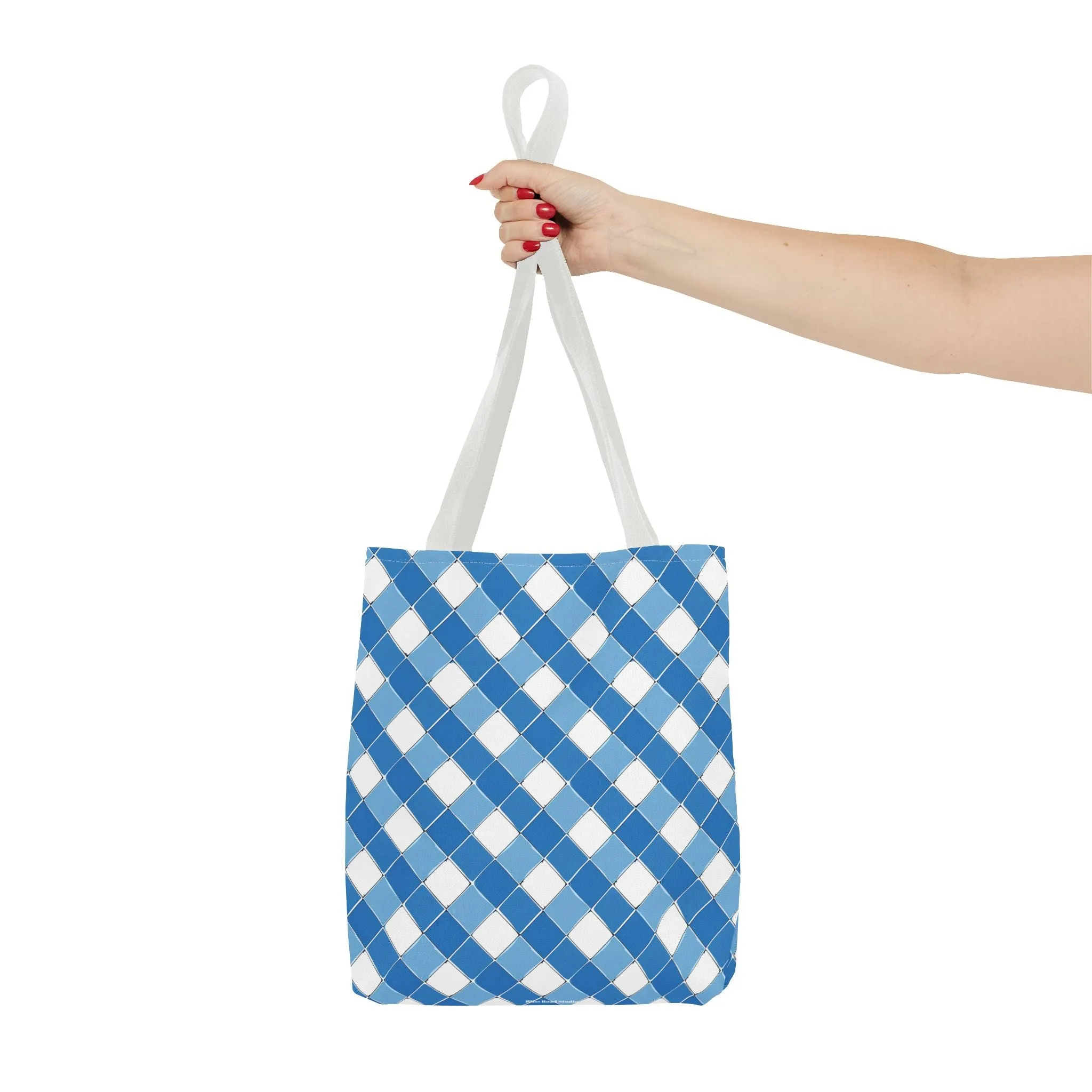Modern Blue Ribbon Tote Bag - Carry in Style - Where Elegance Meets Everyday! Available in 3 sizes.