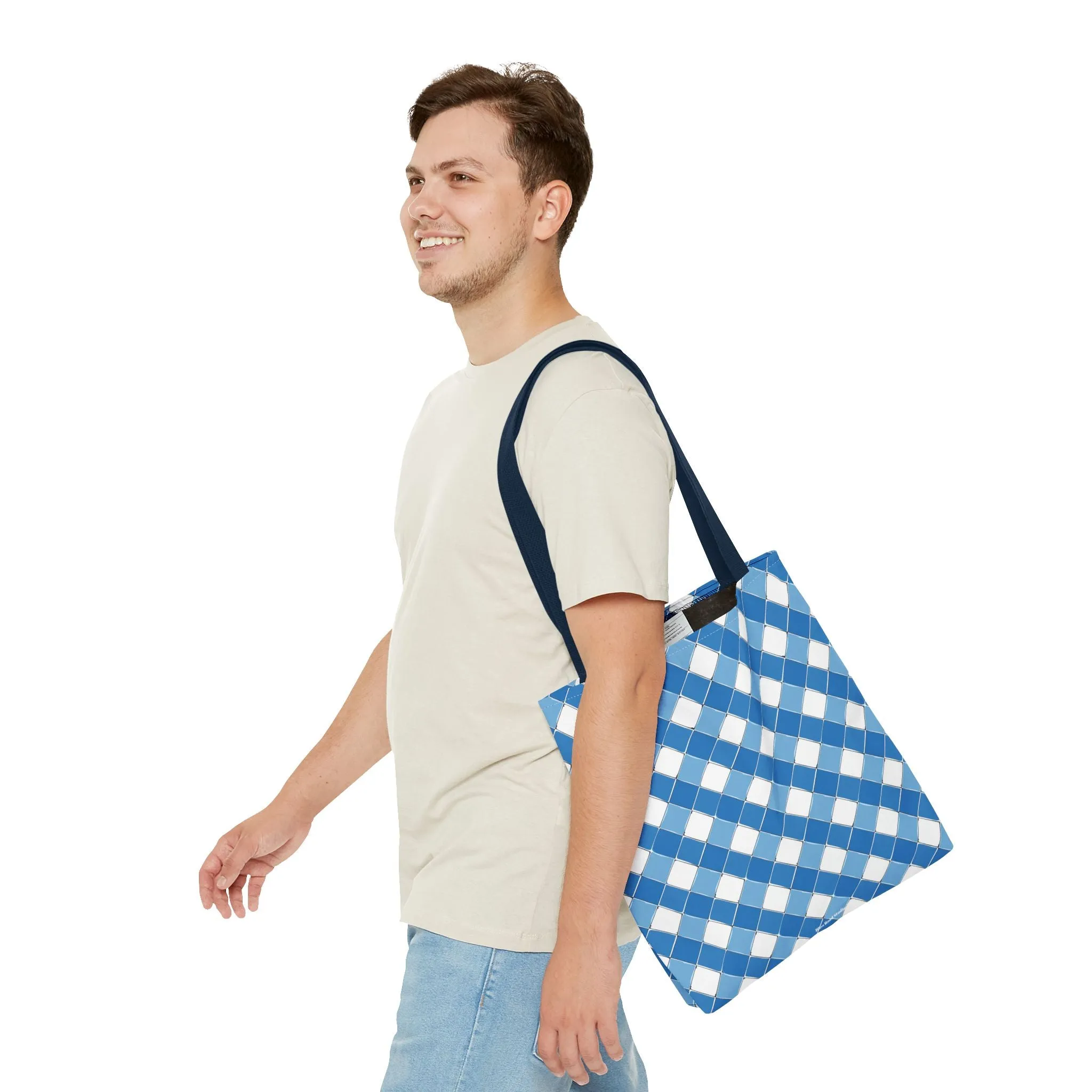Modern Blue Ribbon Tote Bag - Carry in Style - Where Elegance Meets Everyday! Available in 3 sizes.